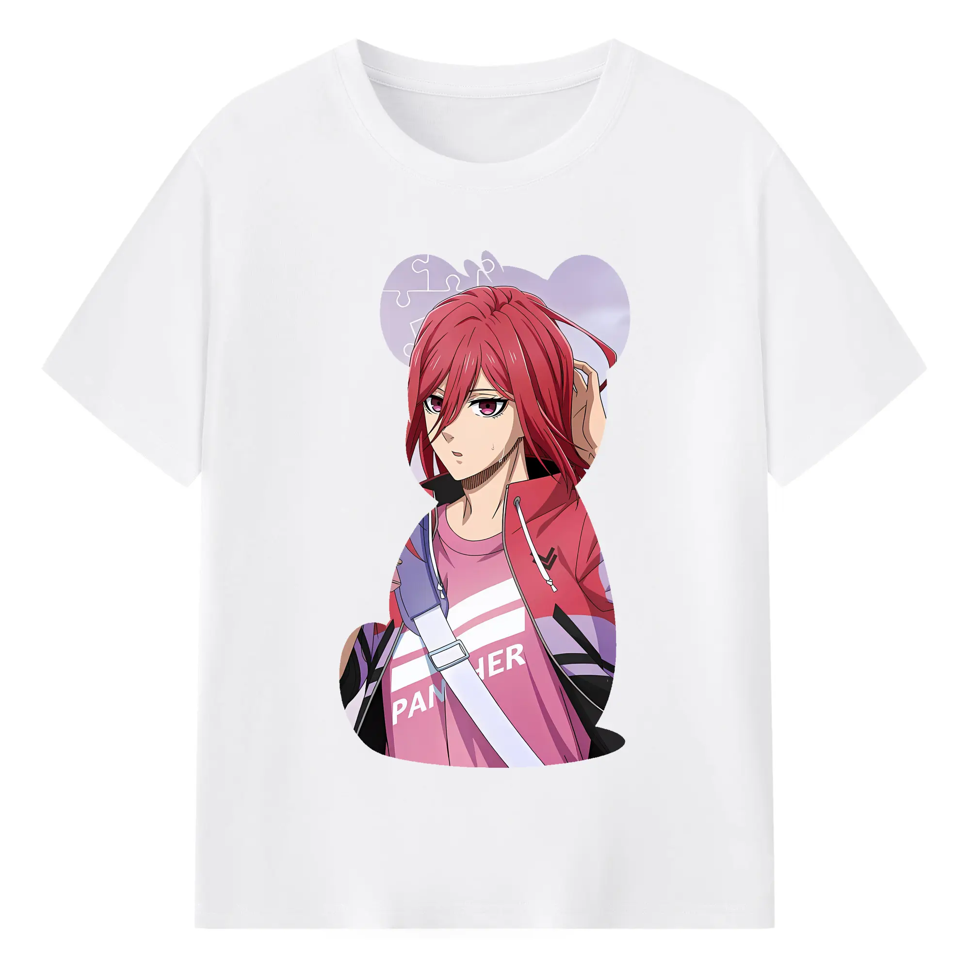 ブルーロック グッズ 千切 豹馬 - 綿100％ 半袖Tシャツ ・ フロントプリント ・ 快適 通気性 ・ 日常使い 散歩 スポーツ用