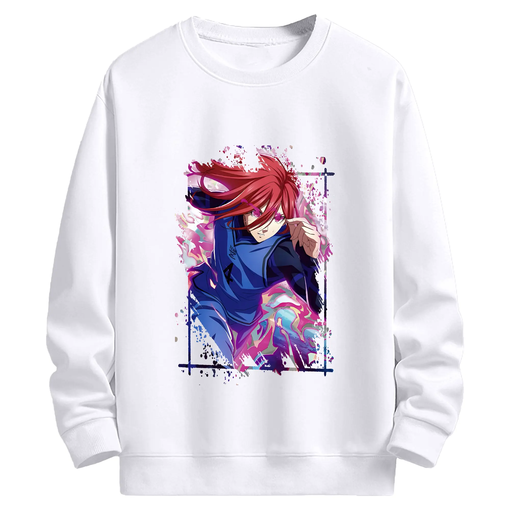 ブルーロック グッズ 千切 豹馬 - 高品質 クルーネック スウェット ・ コットン59％ ポリエステル41％ ・ ユニセックス 長袖 トレーナー ・ カジュアル デイリー スポーツ 散歩用