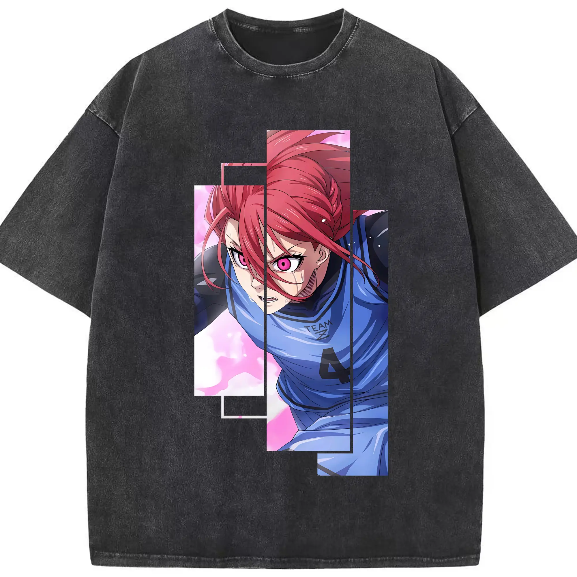 ブルーロック グッズ 千切 豹馬 - 綿100％ ヴィンテージ風 半袖Tシャツ ・ フロントプリント ・ 柔らか肌触り ・ 通気性 快適 ・ スポーツ カジュアル 外出用