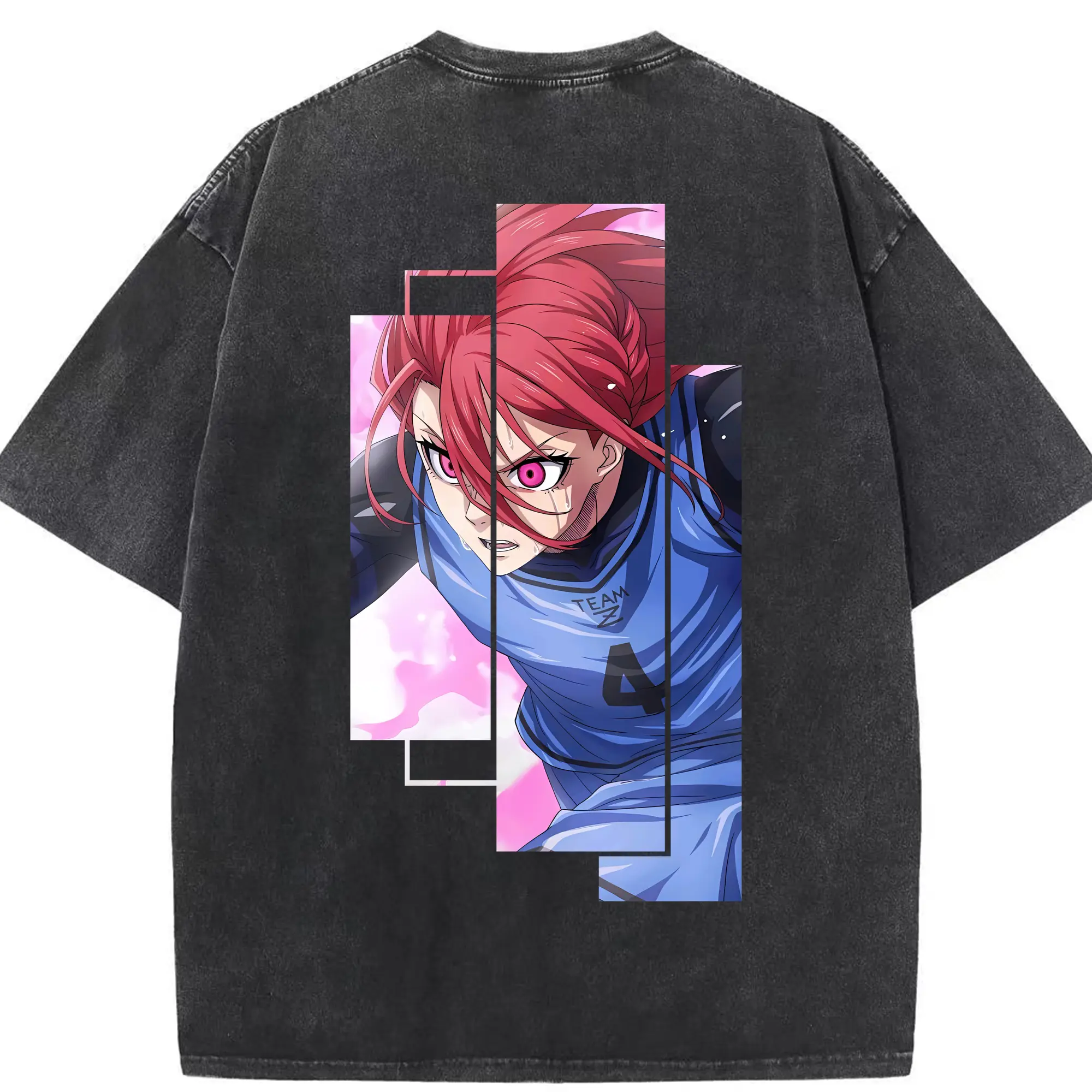 ブルーロック グッズ 千切 豹馬 - 綿100％ ヴィンテージ風 半袖Tシャツ ・ 背面プリント ・ 柔らか肌触り ・ 通気性 快適 ・ スポーツ カジュアル 外出用