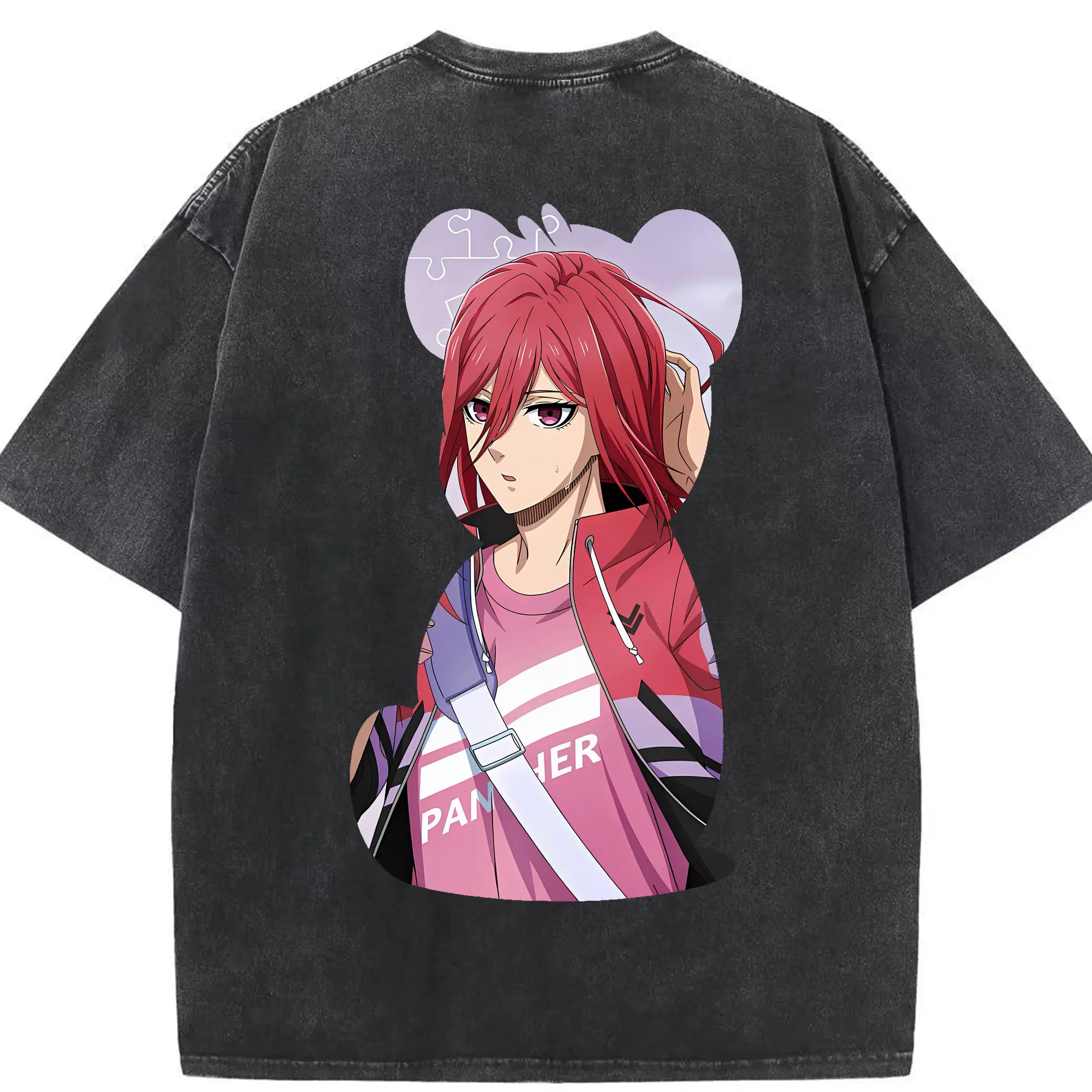 ブルーロック グッズ 千切 豹馬 - 綿100％ ヴィンテージ風 半袖Tシャツ ・ 背面プリント ・ 柔らか肌触り ・ 通気性 快適 ・ スポーツ カジュアル 外出用