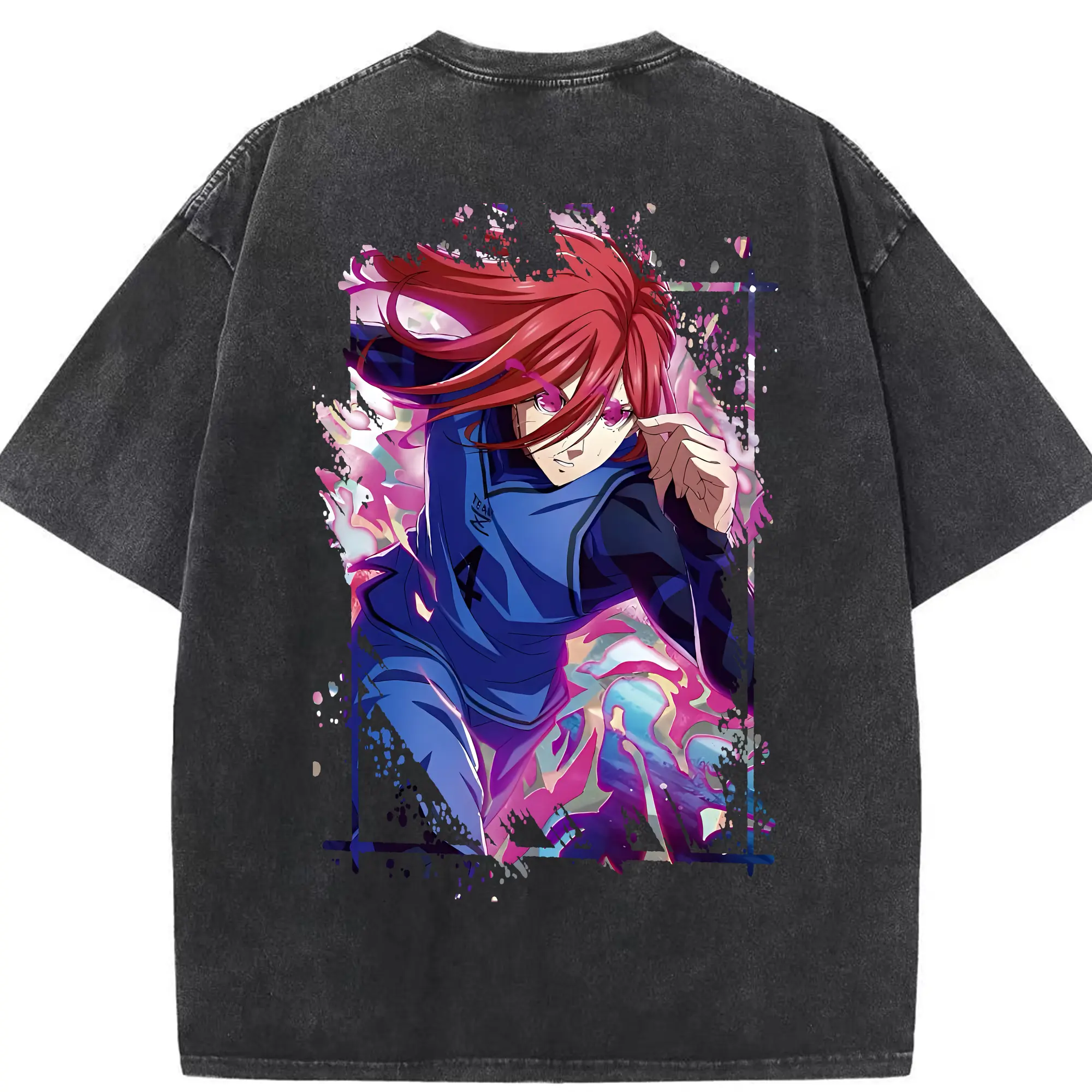 ブルーロック グッズ 千切 豹馬 - 綿100％ ヴィンテージ風 半袖Tシャツ ・ 背面プリント ・ 柔らか肌触り ・ 通気性 快適 ・ スポーツ カジュアル 外出用