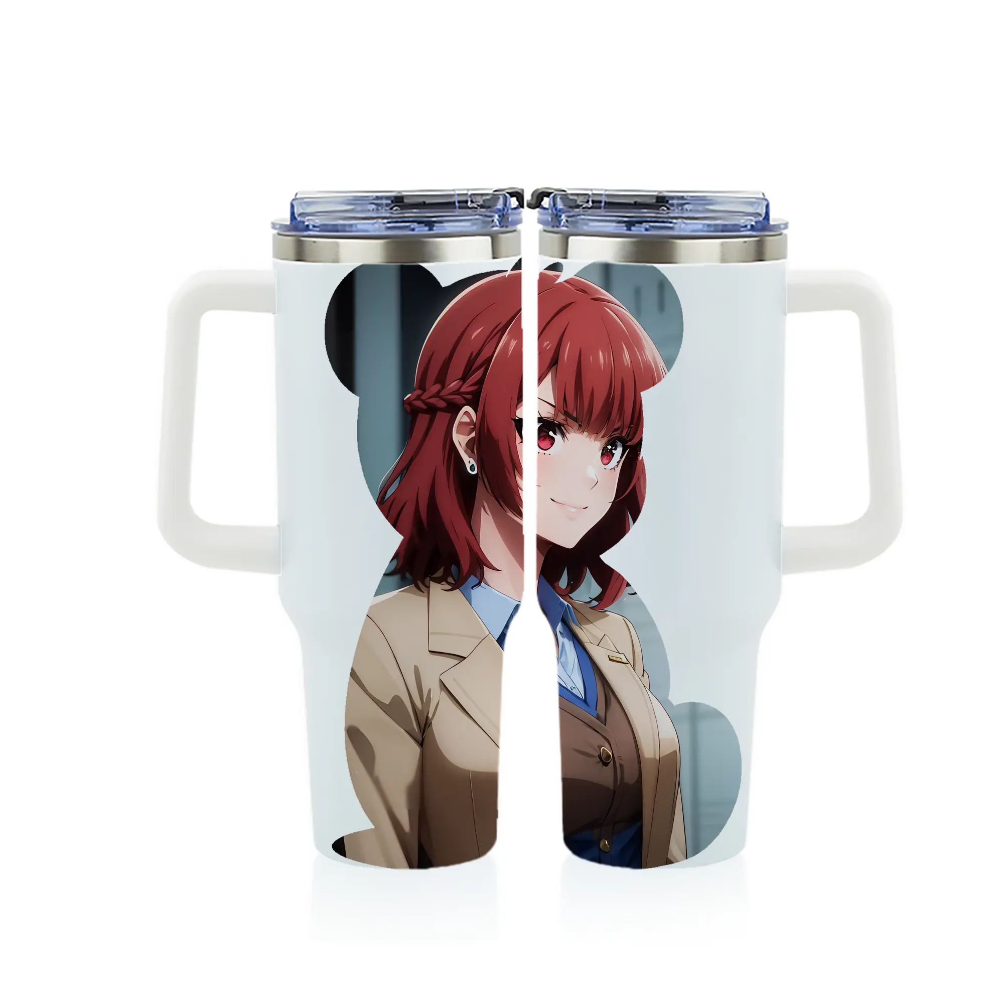 ブルーロック グッズ 帝襟 安里 - 1200mL フルプリント車用タンブラー ・ 304ステンレス 内側 ・ 201ステンレス 外側 ・ 保温 保冷 ・ 通勤 ドライブ アウトドア用