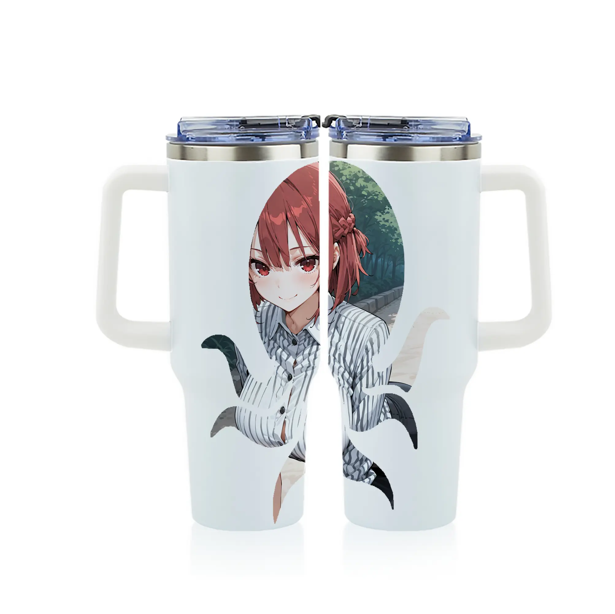 ブルーロック グッズ 帝襟 安里 - 1200mL フルプリント車用タンブラー ・ 304ステンレス 内側 ・ 201ステンレス 外側 ・ 保温 保冷 ・ 通勤 ドライブ アウトドア用