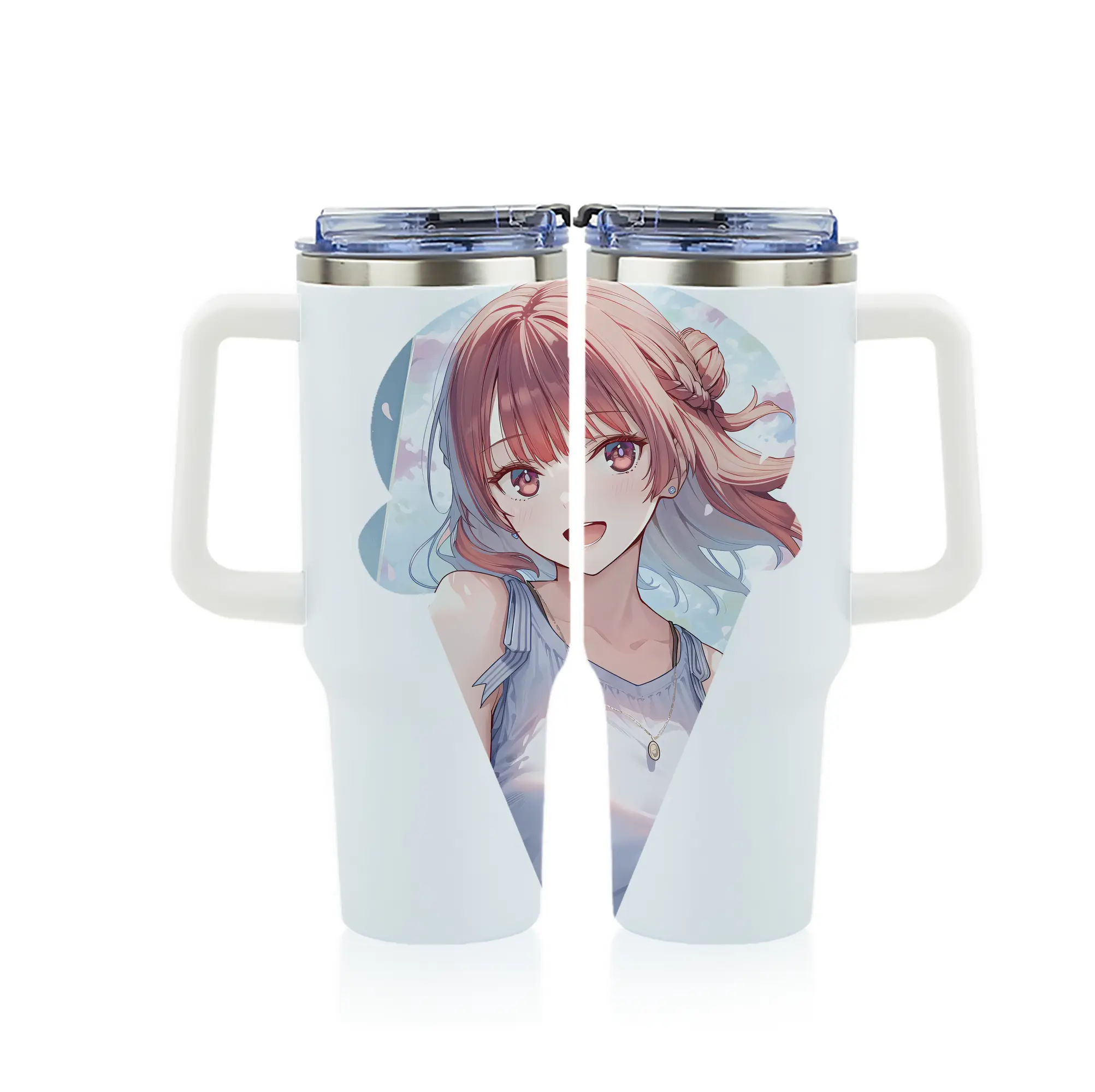 ブルーロック グッズ 帝襟 安里 - 1200mL フルプリント車用タンブラー ・ 304ステンレス 内側 ・ 201ステンレス 外側 ・ 保温 保冷 ・ 通勤 ドライブ アウトドア用