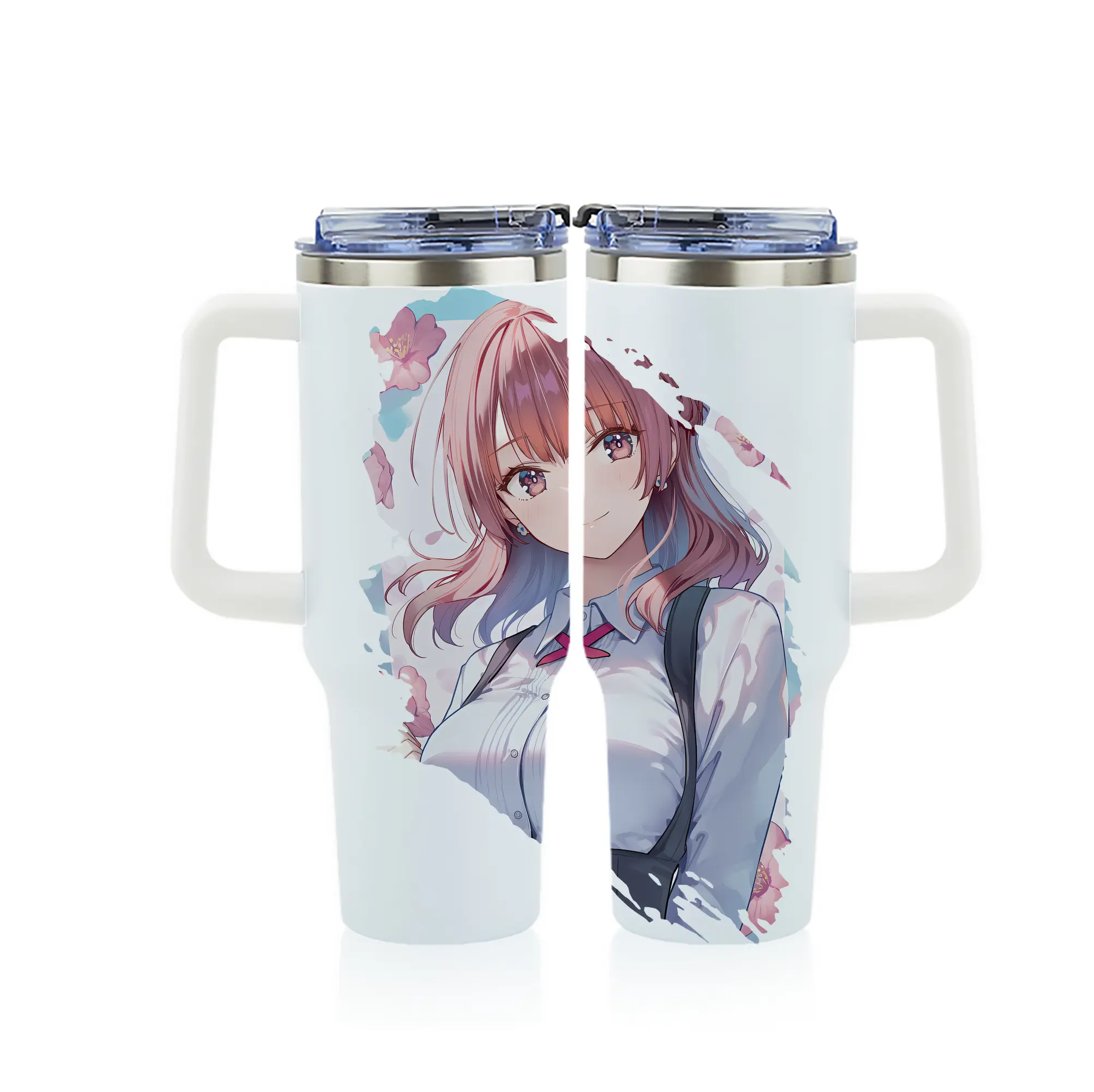 ブルーロック グッズ 帝襟 安里 - 1200mL フルプリント車用タンブラー ・ 304ステンレス 内側 ・ 201ステンレス 外側 ・ 保温 保冷 ・ 通勤 ドライブ アウトドア用