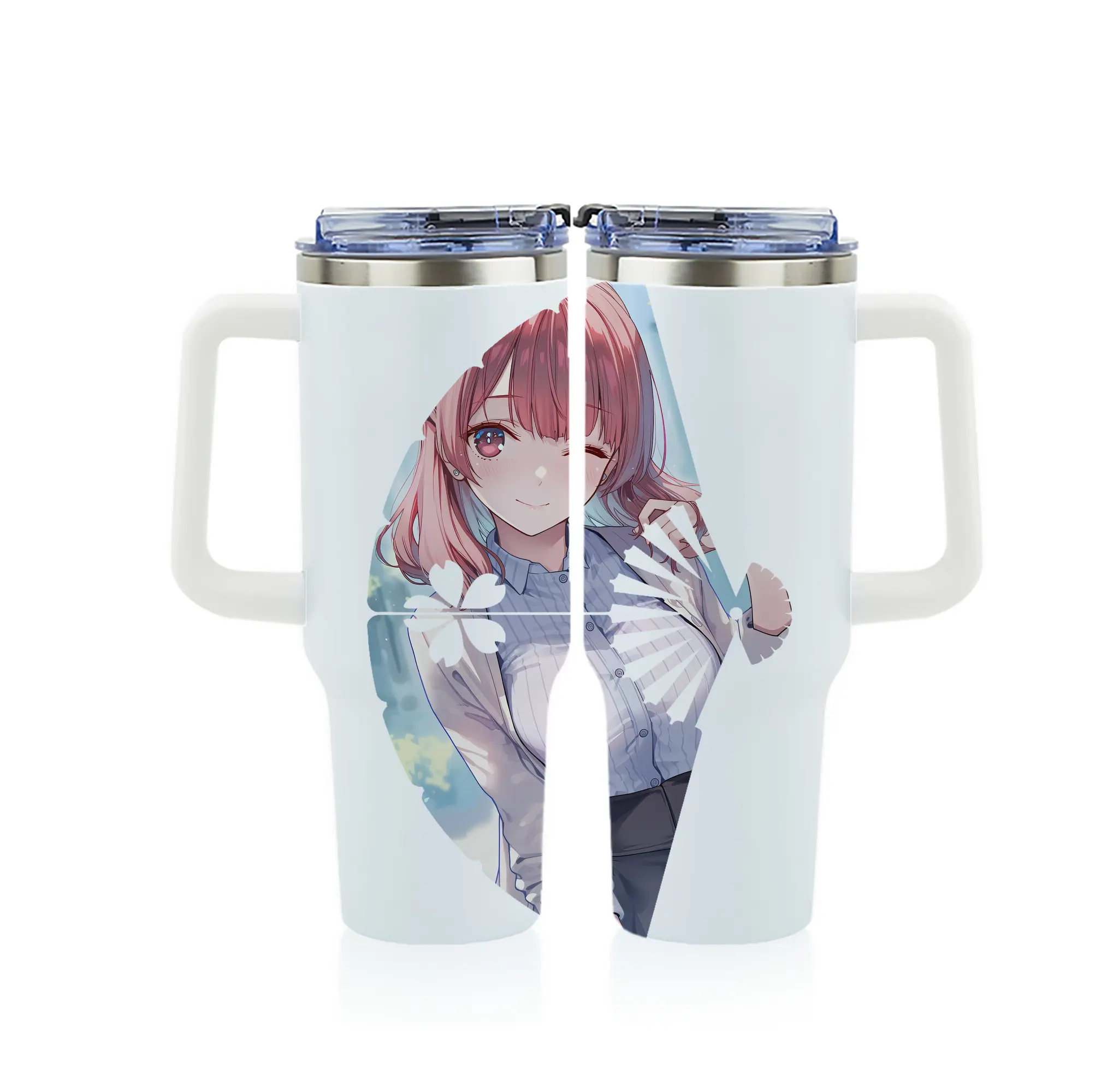 ブルーロック グッズ 帝襟 安里 - 1200mL フルプリント車用タンブラー ・ 304ステンレス 内側 ・ 201ステンレス 外側 ・ 保温 保冷 ・ 通勤 ドライブ アウトドア用