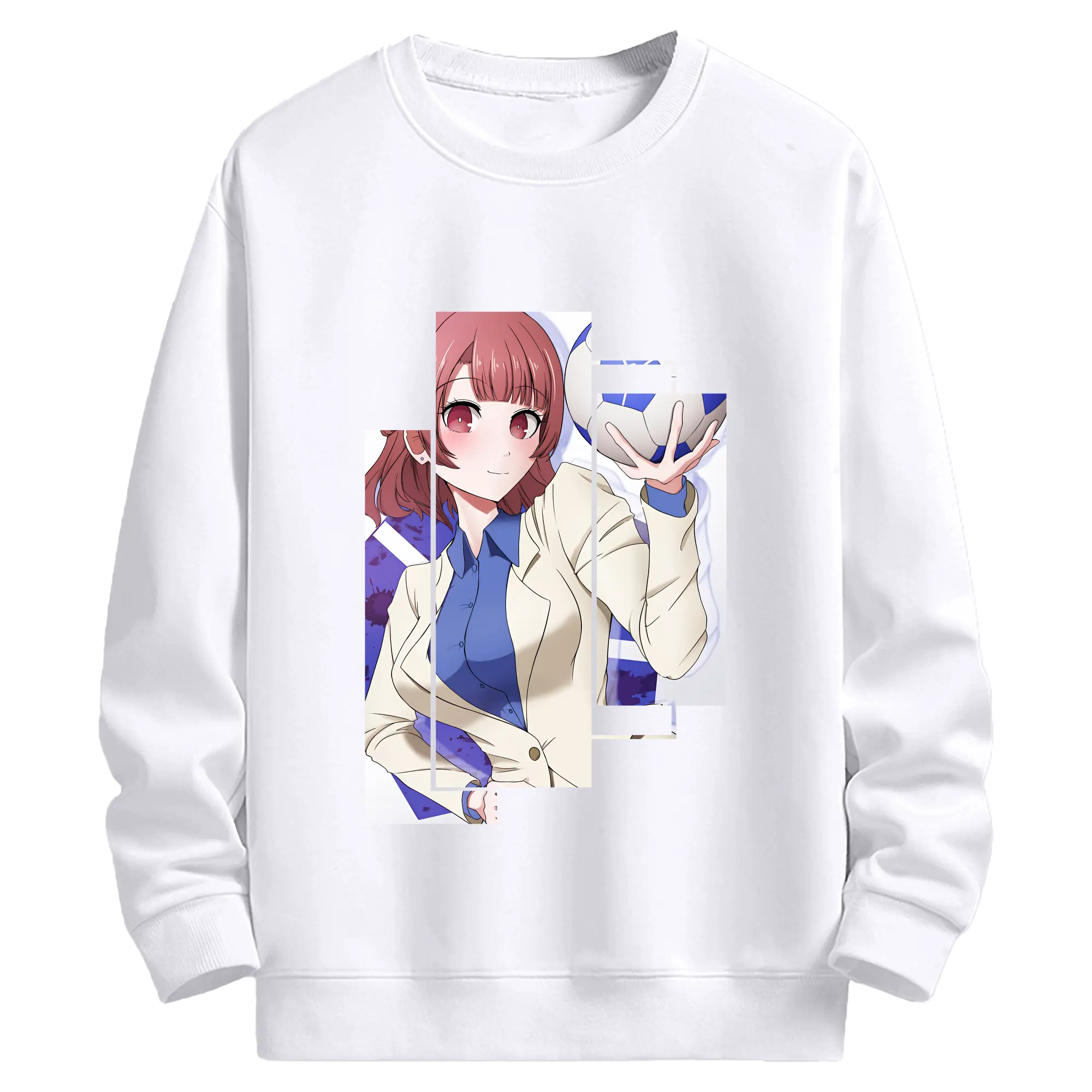 ブルーロック グッズ 帝襟 安里 - 高品質 クルーネック スウェット ・ コットン59％ ポリエステル41％ ・ ユニセックス 長袖 トレーナー ・ カジュアル デイリー スポーツ 散歩用