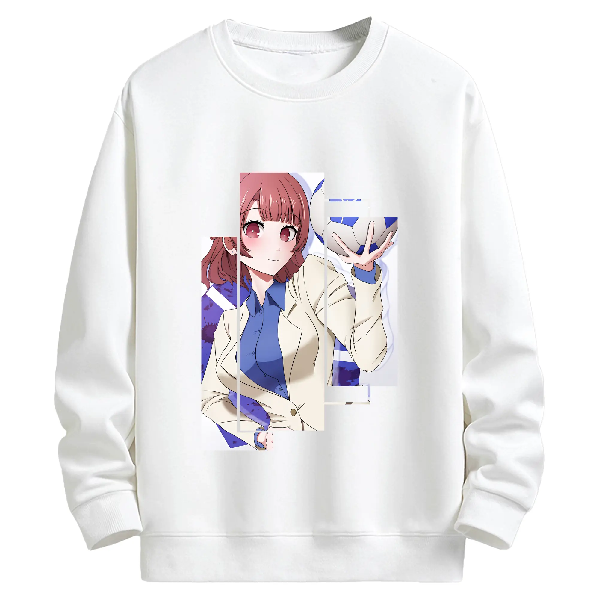 ブルーロック グッズ 帝襟 安里 - キッズ クルーネックスウェットシャツ ・ フロントプリント ・ 綿80％ ポリエステル20％ ・ 快適 通学 スポーツ 日常使い お散歩用