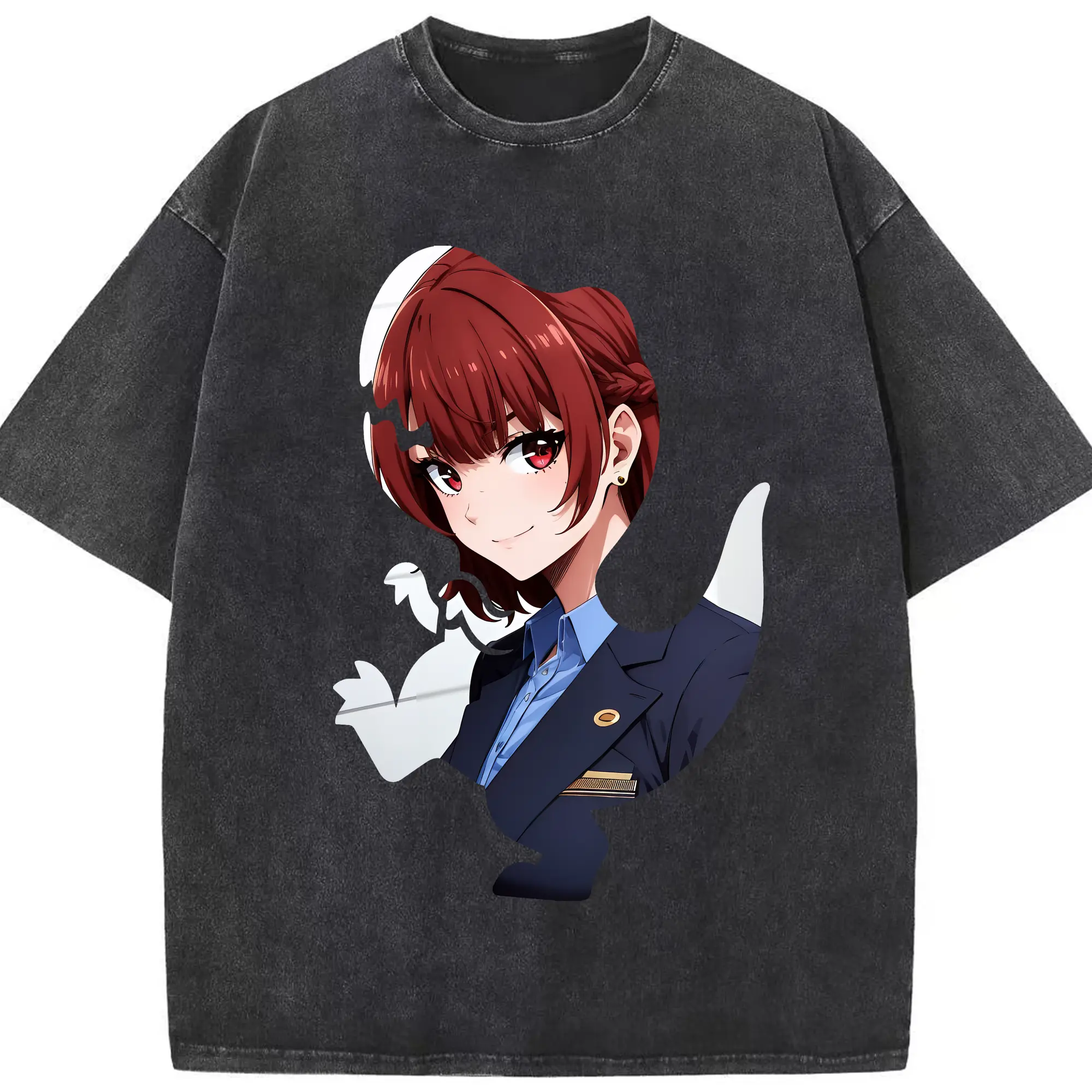 ブルーロック グッズ 帝襟 安里 - 綿100％ ヴィンテージ風 半袖Tシャツ ・ フロントプリント ・ 柔らか肌触り ・ 通気性 快適 ・ スポーツ カジュアル 外出用