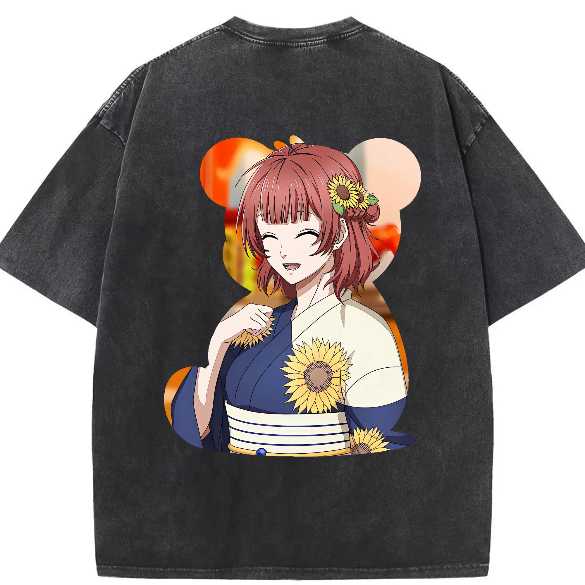ブルーロック グッズ 帝襟 安里 - 綿100％ ヴィンテージ風 半袖Tシャツ ・ 背面プリント ・ 柔らか肌触り ・ 通気性 快適 ・ スポーツ カジュアル 外出用