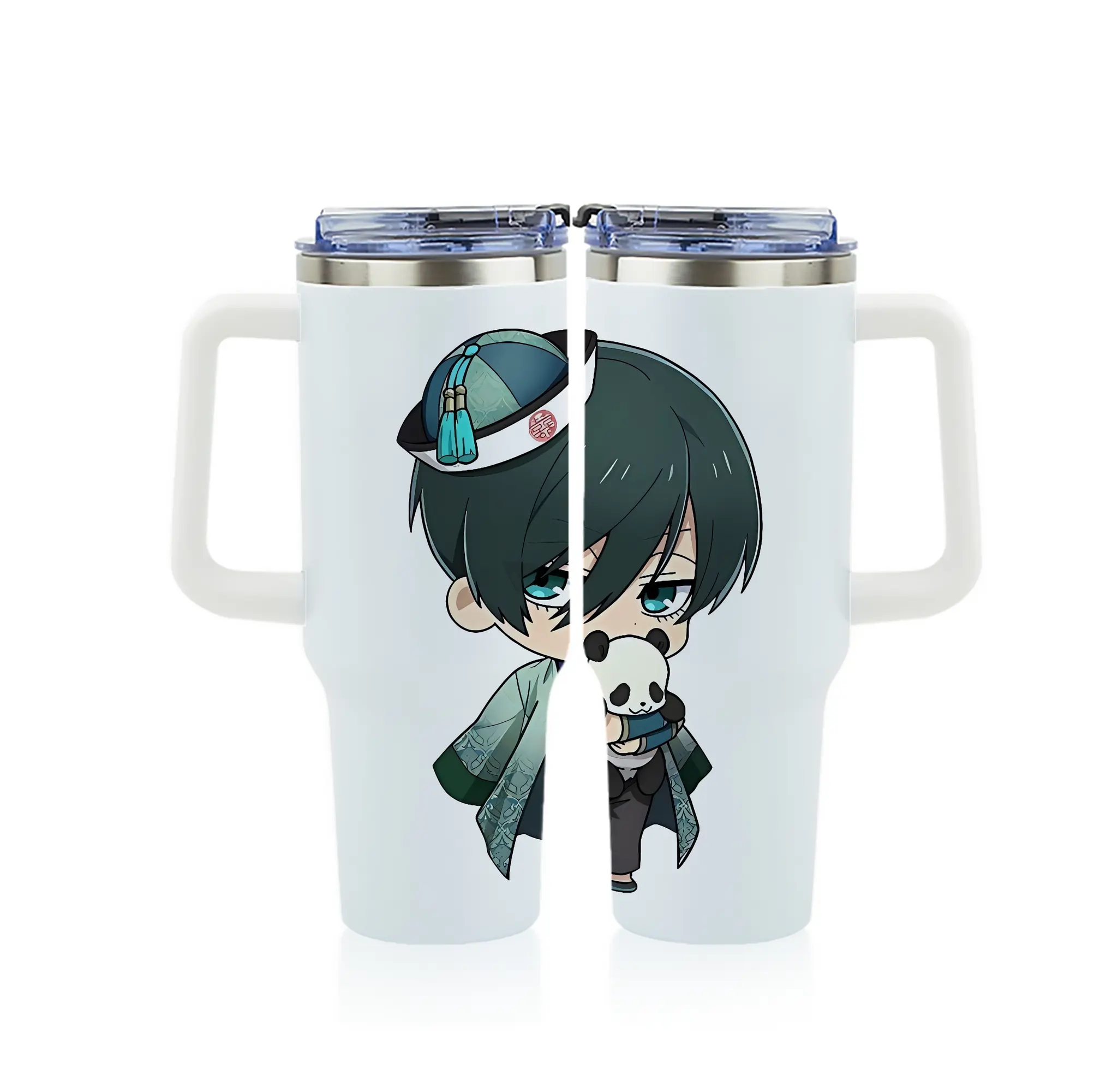 ブルーロック グッズ 糸師凛 - 1200mL フルプリント車用タンブラー ・ 304ステンレス 内側 ・ 201ステンレス 外側 ・ 保温 保冷 ・ 通勤 ドライブ アウトドア用