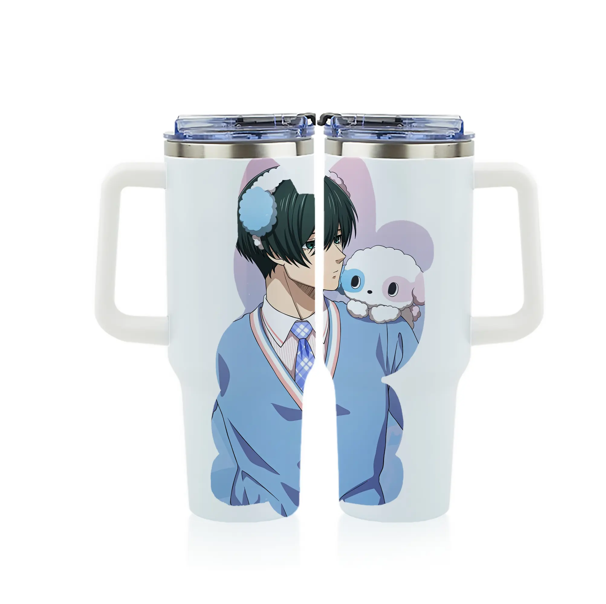 ブルーロック グッズ 糸師凛 - 1200mL フルプリント車用タンブラー ・ 304ステンレス 内側 ・ 201ステンレス 外側 ・ 保温 保冷 ・ 通勤 ドライブ アウトドア用