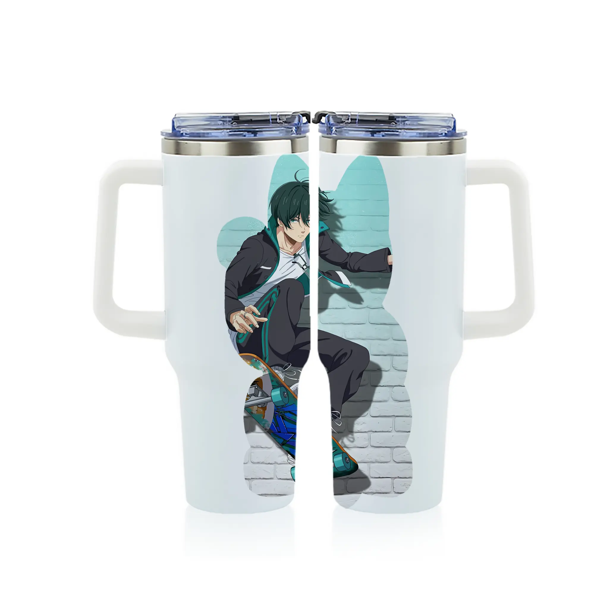 ブルーロック グッズ 糸師凛 - 1200mL フルプリント車用タンブラー ・ 304ステンレス 内側 ・ 201ステンレス 外側 ・ 保温 保冷 ・ 通勤 ドライブ アウトドア用