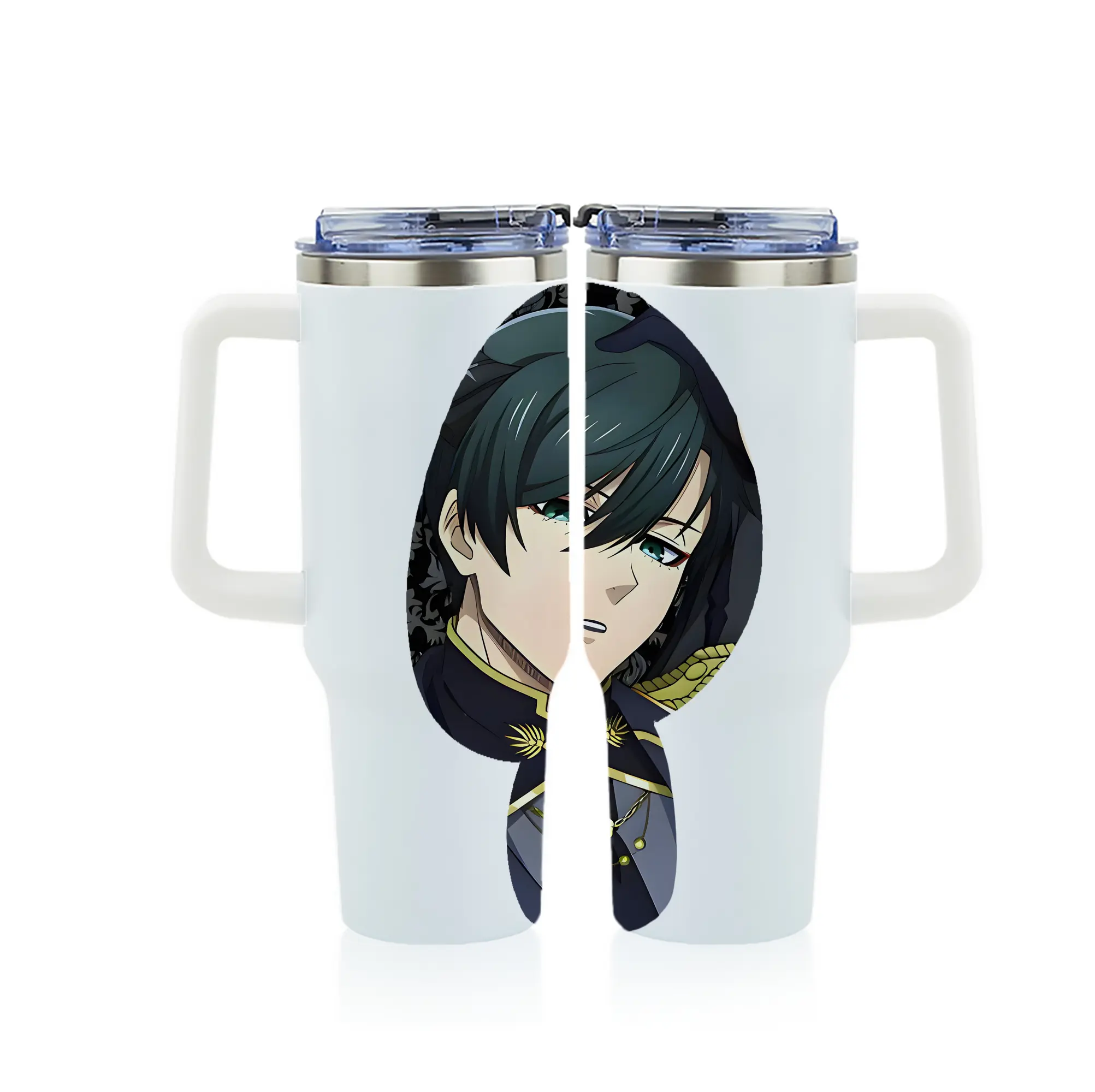 ブルーロック グッズ 糸師凛 - 1200mL フルプリント車用タンブラー ・ 304ステンレス 内側 ・ 201ステンレス 外側 ・ 保温 保冷 ・ 通勤 ドライブ アウトドア用