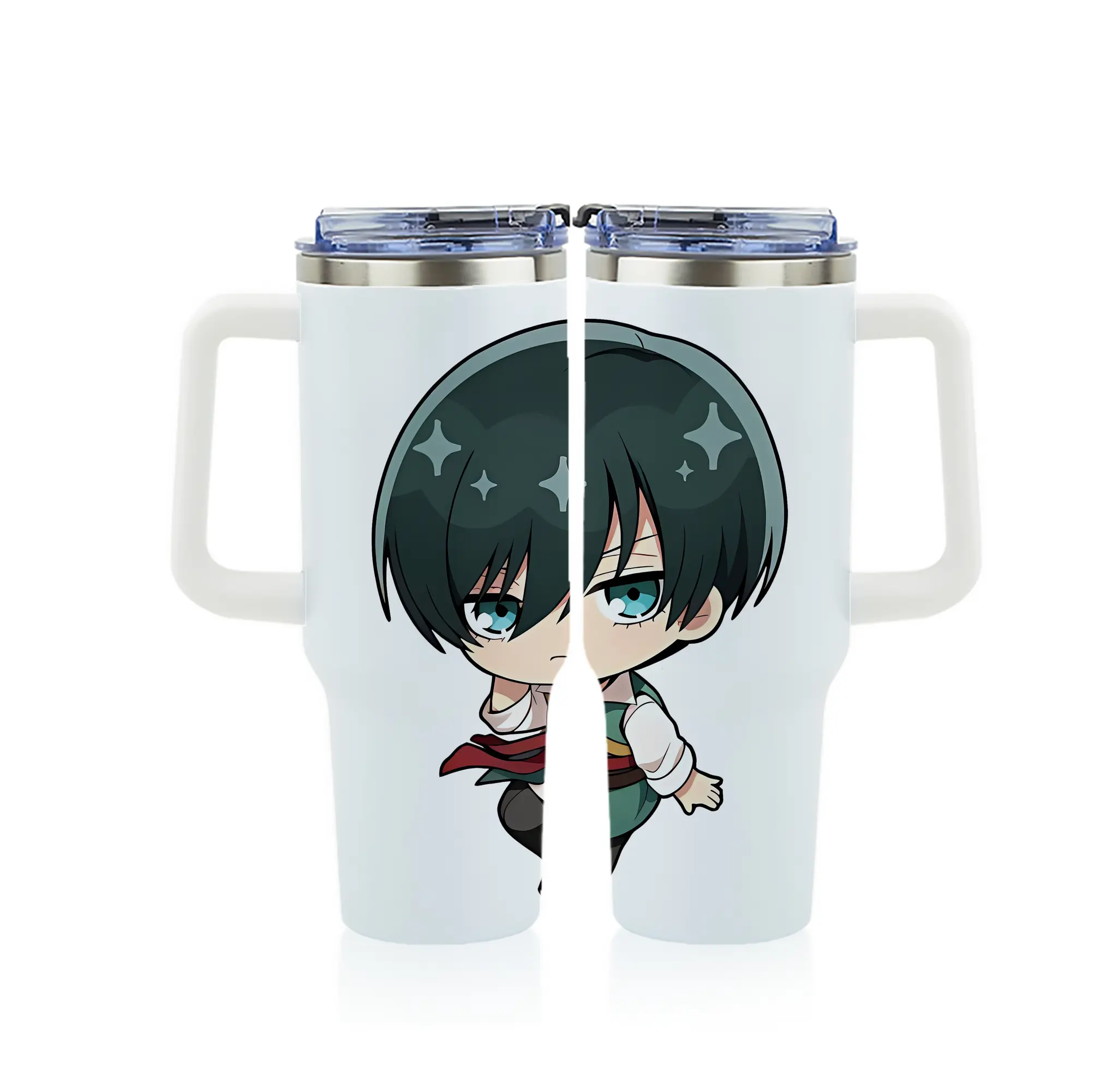 ブルーロック グッズ 糸師凛 - 1200mL フルプリント車用タンブラー ・ 304ステンレス 内側 ・ 201ステンレス 外側 ・ 保温 保冷 ・ 通勤 ドライブ アウトドア用