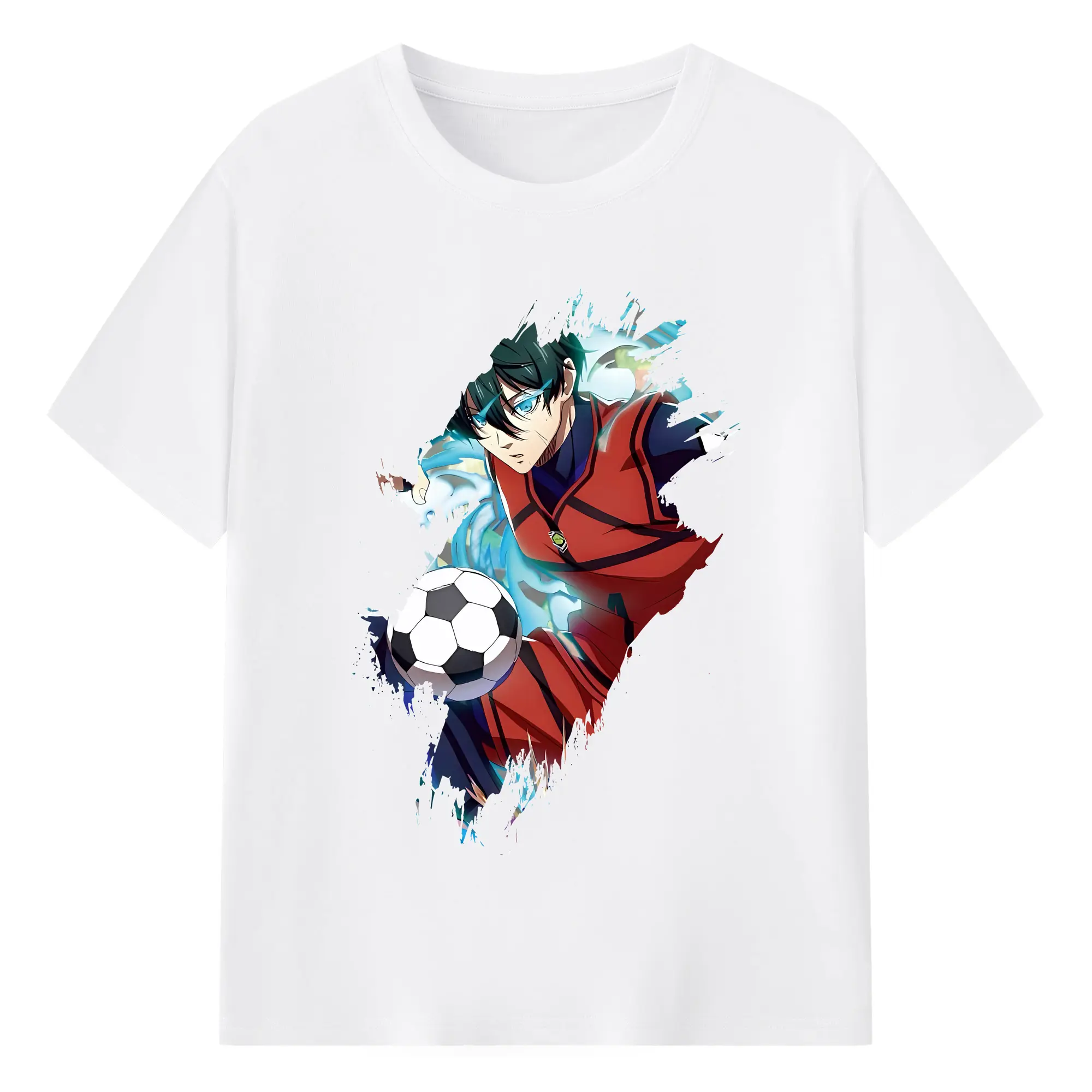 ブルーロック グッズ 糸師凛 - 綿100％ 半袖Tシャツ ・ フロントプリント ・ 快適 通気性 ・ 日常使い 散歩 スポーツ用