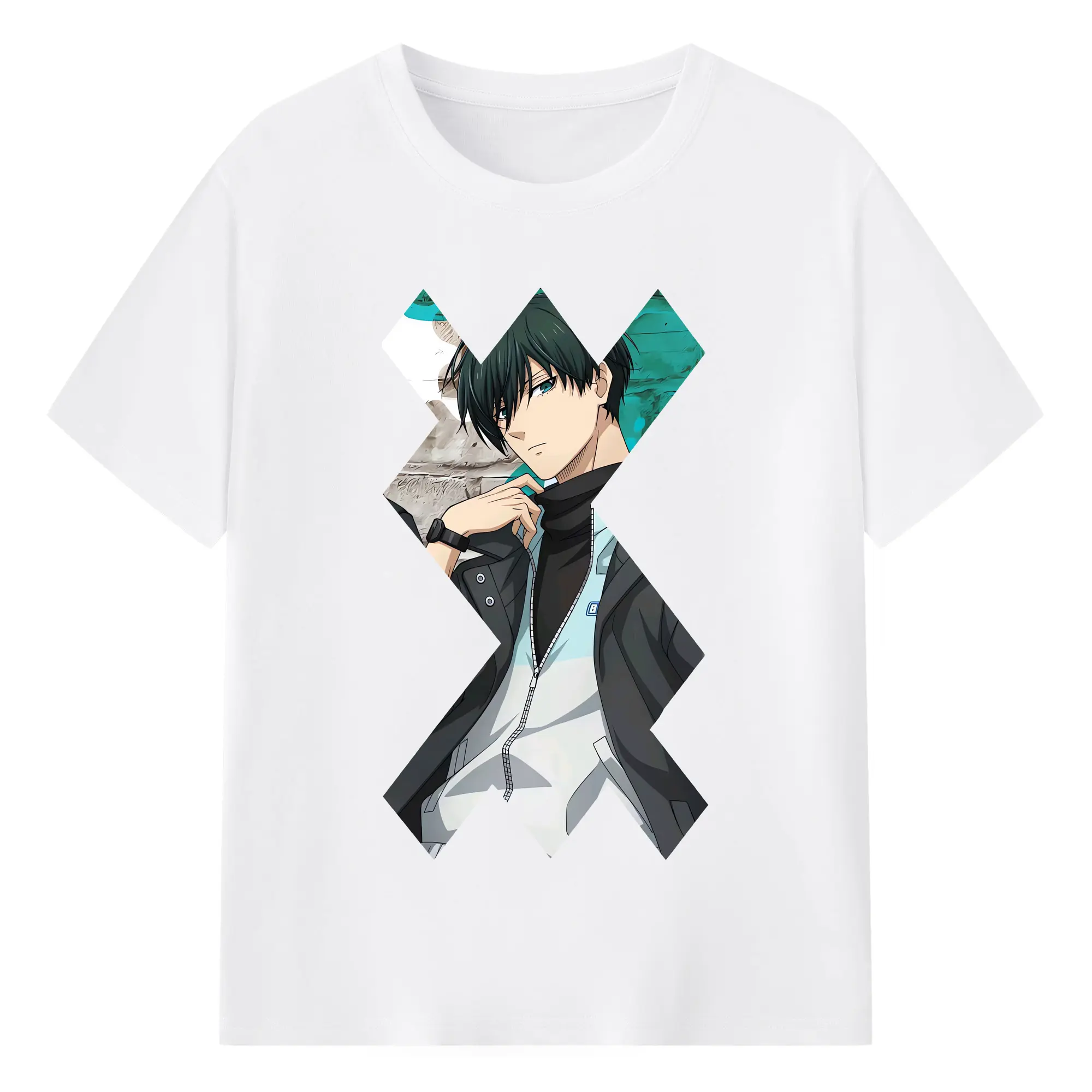 ブルーロック グッズ 糸師凛 - 綿100％ 半袖Tシャツ ・ フロントプリント ・ 快適 通気性 ・ 日常使い 散歩 スポーツ用