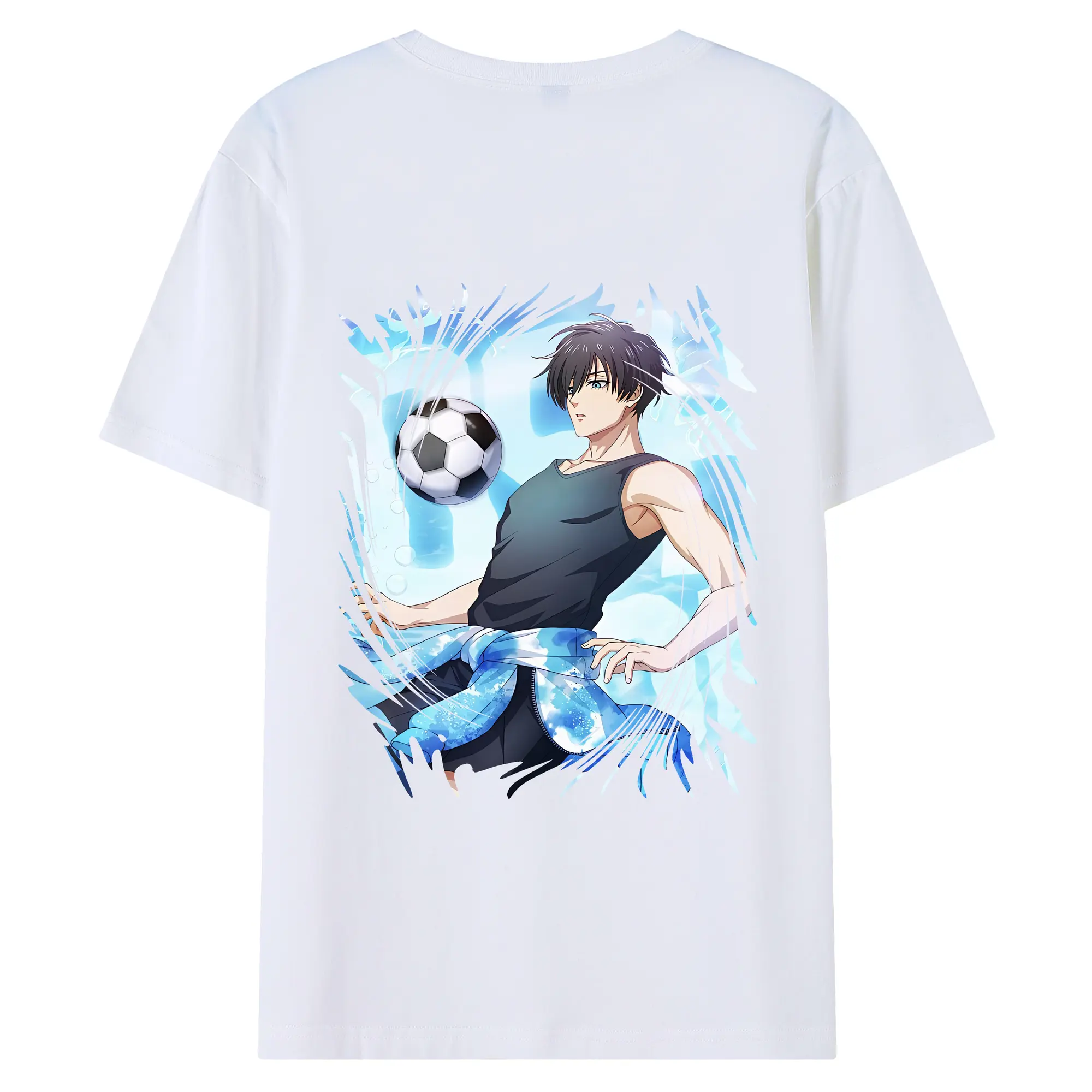 ブルーロック グッズ 糸師凛 - 綿100％ 半袖Tシャツ ・ バックプリント ・ 快適 通気性 ・ 日常使い 散歩 スポーツ用