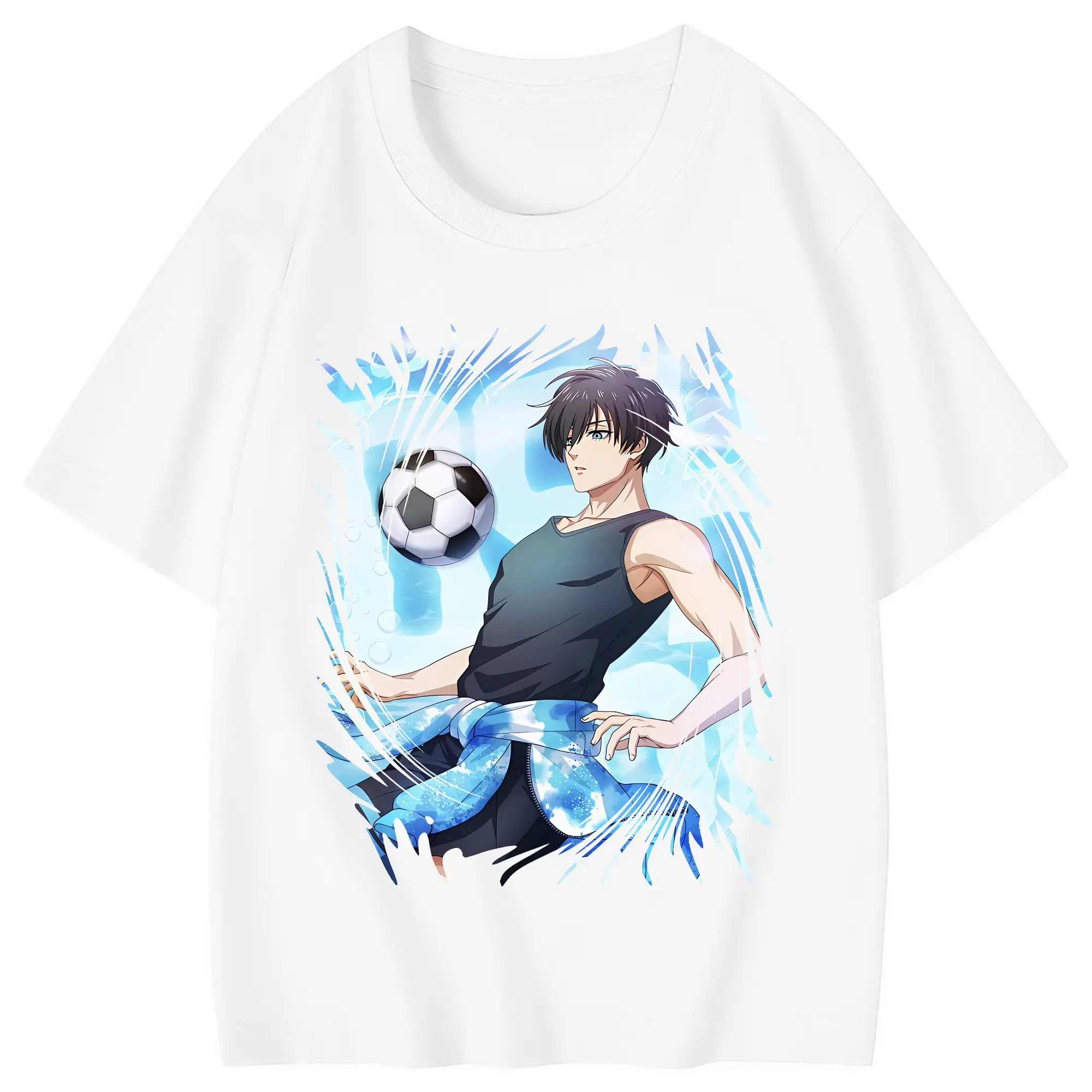 ブルーロック グッズ 糸師凛 - 綿100％ キッズTシャツ ・ フロントプリント ・ 快適 通気性 ・ スポーツ カジュアル 散歩用