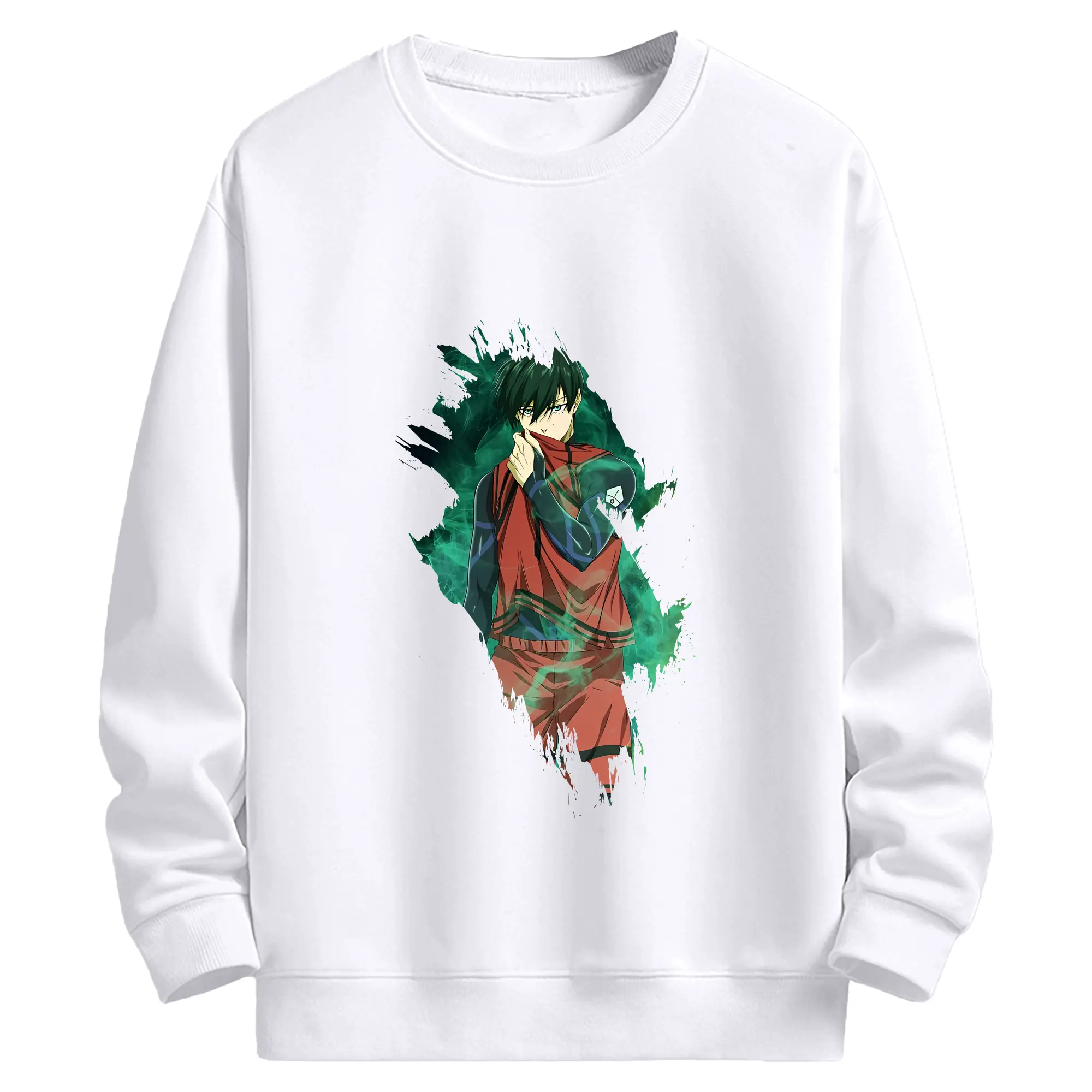 ブルーロック グッズ 糸師凛 - 高品質 クルーネック スウェット ・ コットン59％ ポリエステル41％ ・ ユニセックス 長袖 トレーナー ・ カジュアル デイリー スポーツ 散歩用