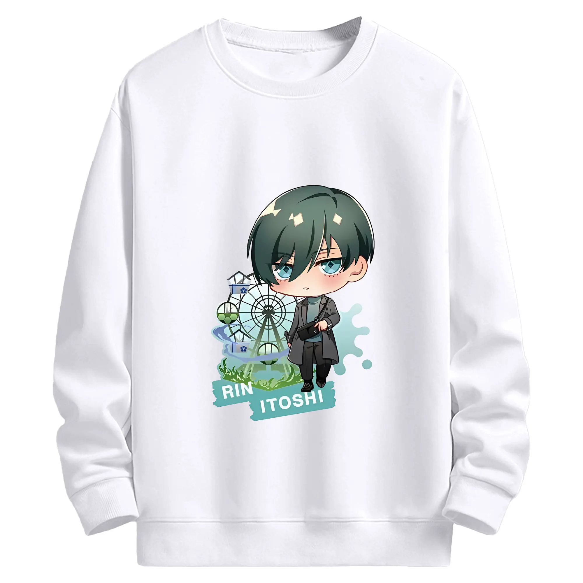 ブルーロック グッズ 糸師凛 - 高品質 クルーネック スウェット ・ コットン59％ ポリエステル41％ ・ ユニセックス 長袖 トレーナー ・ カジュアル デイリー スポーツ 散歩用