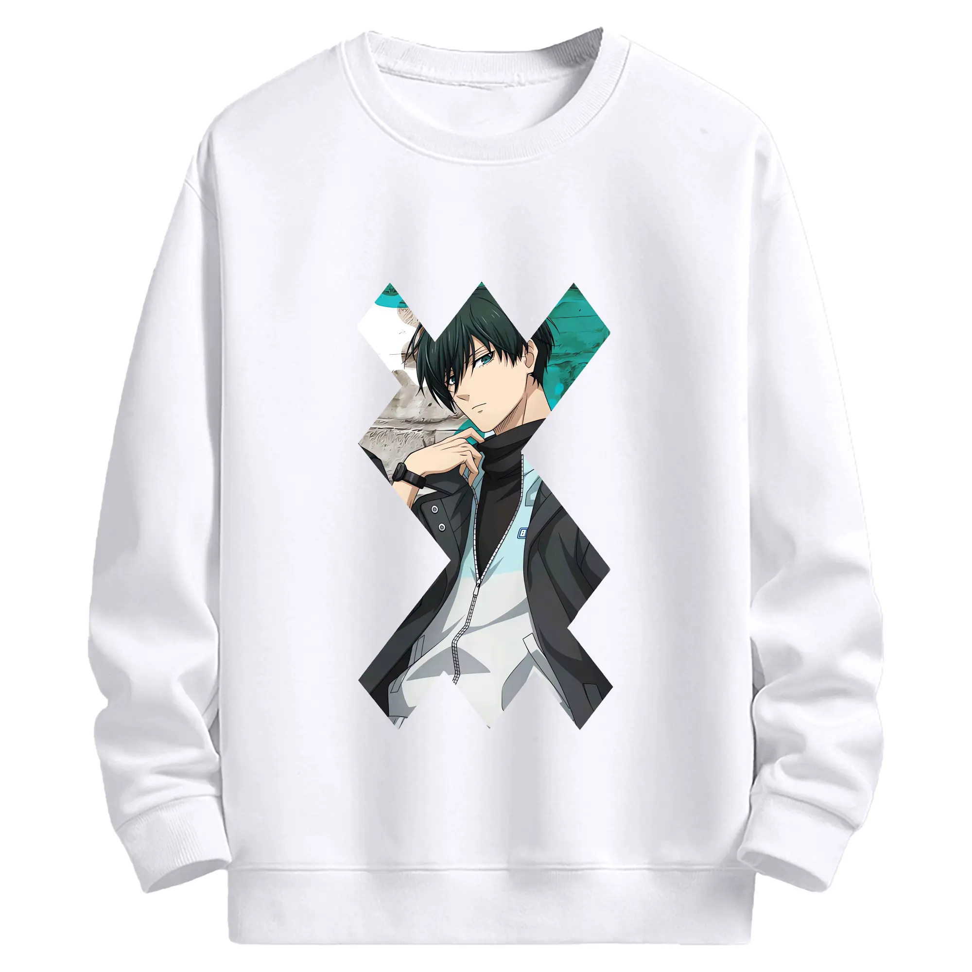 ブルーロック グッズ 糸師凛 - 高品質 クルーネック スウェット ・ コットン59％ ポリエステル41％ ・ ユニセックス 長袖 トレーナー ・ カジュアル デイリー スポーツ 散歩用