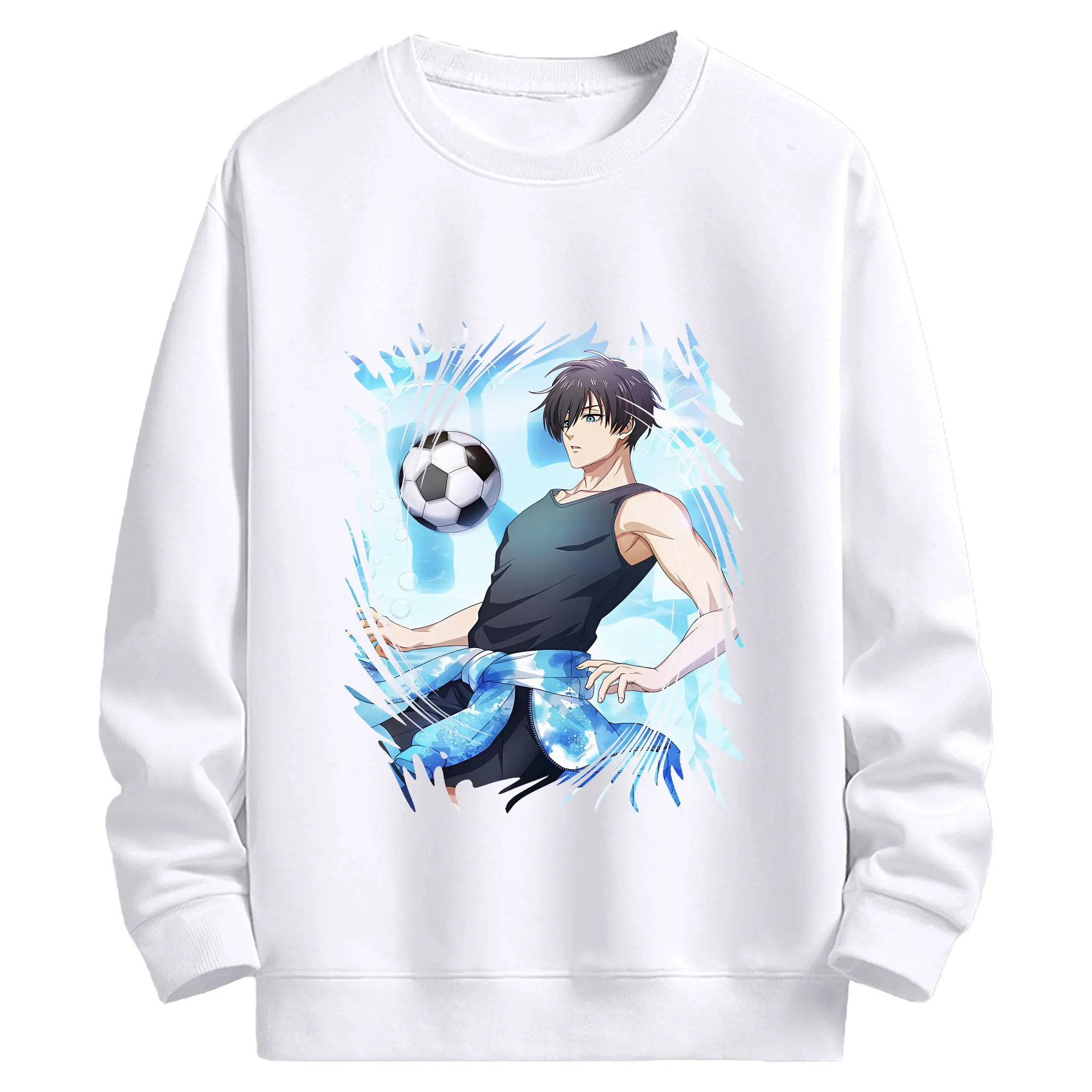 ブルーロック グッズ 糸師凛 - 高品質 クルーネック スウェット ・ コットン59％ ポリエステル41％ ・ ユニセックス 長袖 トレーナー ・ カジュアル デイリー スポーツ 散歩用