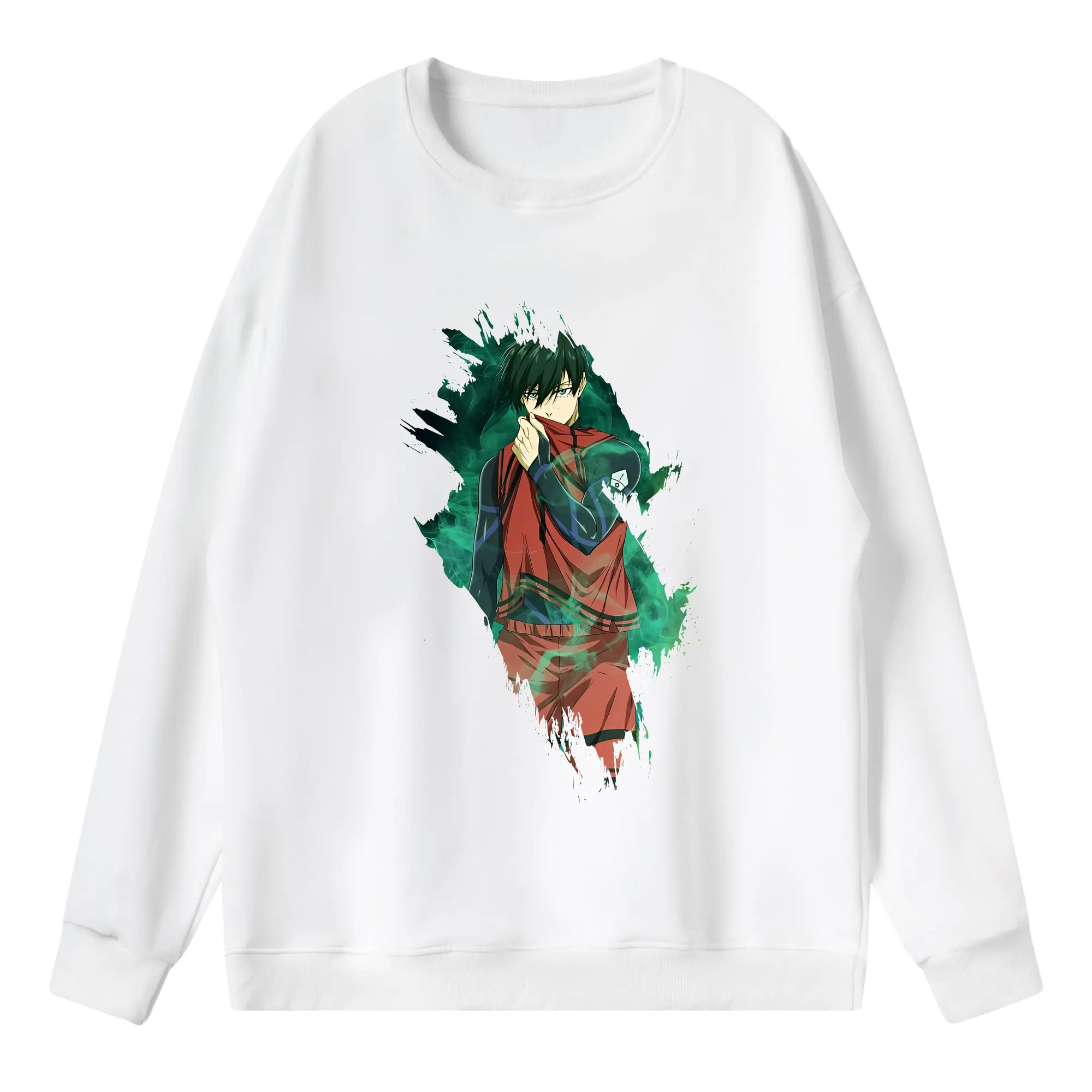 ブルーロック グッズ 糸師凛 - 薄手 クルーネック スウェット 裏毛260g · ポリエステル 春秋向け カジュアル 男女兼用 · トレーナー デイリー スポーツ 散歩に最適