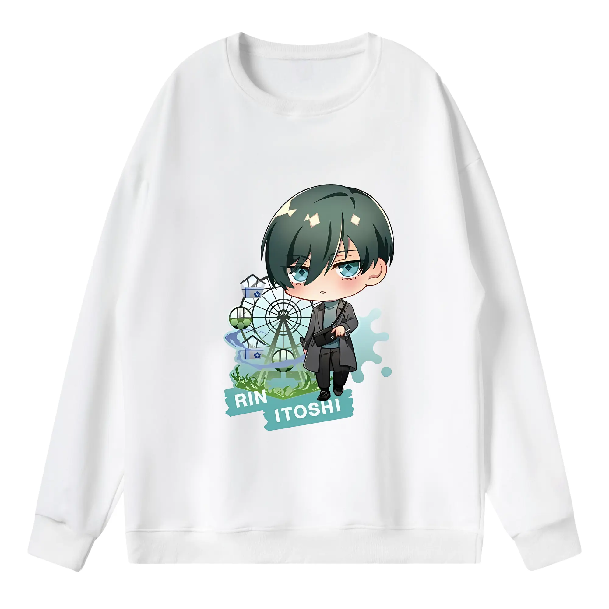 ブルーロック グッズ 糸師凛 - 薄手 クルーネック スウェット 裏毛260g · ポリエステル 春秋向け カジュアル 男女兼用 · トレーナー デイリー スポーツ 散歩に最適