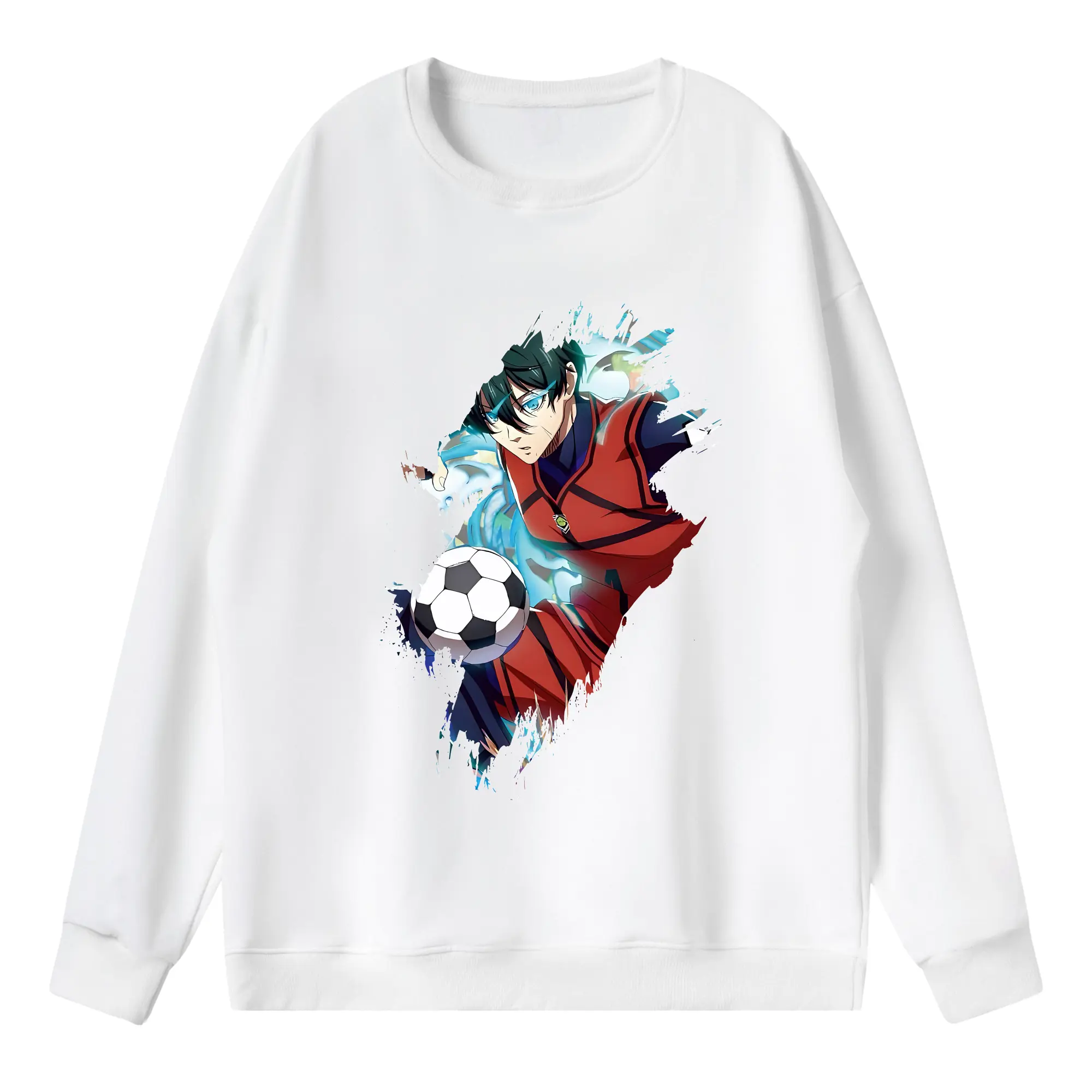 ブルーロック グッズ 糸師凛 - 薄手 クルーネック スウェット 裏毛260g · ポリエステル 春秋向け カジュアル 男女兼用 · トレーナー デイリー スポーツ 散歩に最適