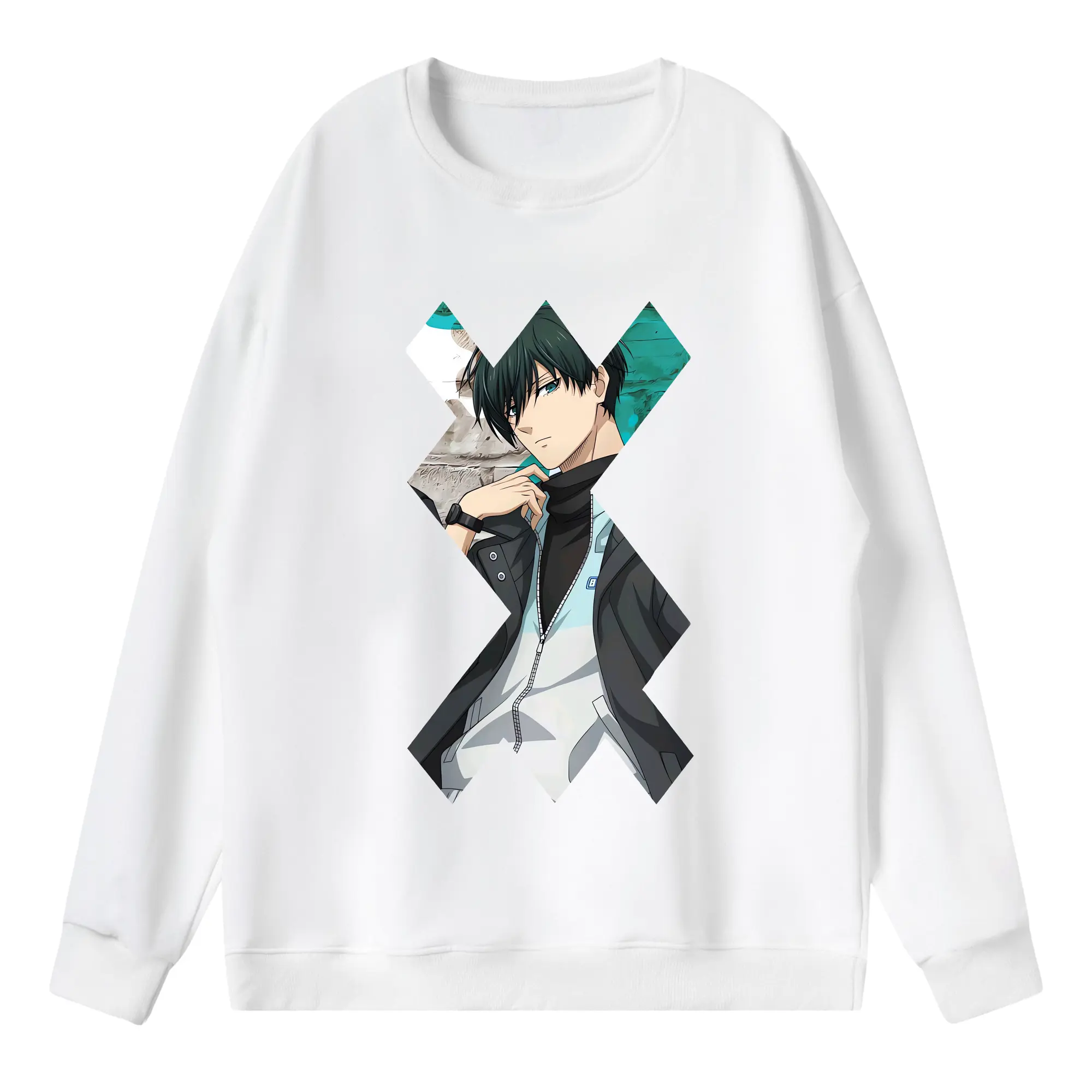 ブルーロック グッズ 糸師凛 - 薄手 クルーネック スウェット 裏毛260g · ポリエステル 春秋向け カジュアル 男女兼用 · トレーナー デイリー スポーツ 散歩に最適