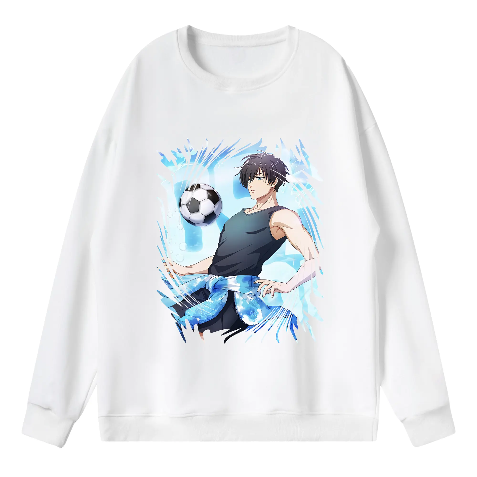 ブルーロック グッズ 糸師凛 - 薄手 クルーネック スウェット 裏毛260g · ポリエステル 春秋向け カジュアル 男女兼用 · トレーナー デイリー スポーツ 散歩に最適