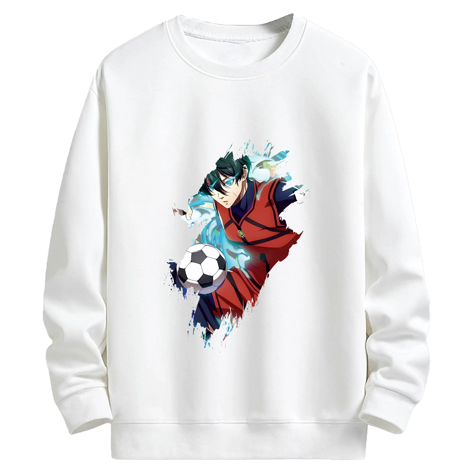 ブルーロック グッズ 糸師凛 - キッズ クルーネックスウェットシャツ ・ フロントプリント ・ 綿80％ ポリエステル20％ ・ 快適 通学 スポーツ 日常使い お散歩用