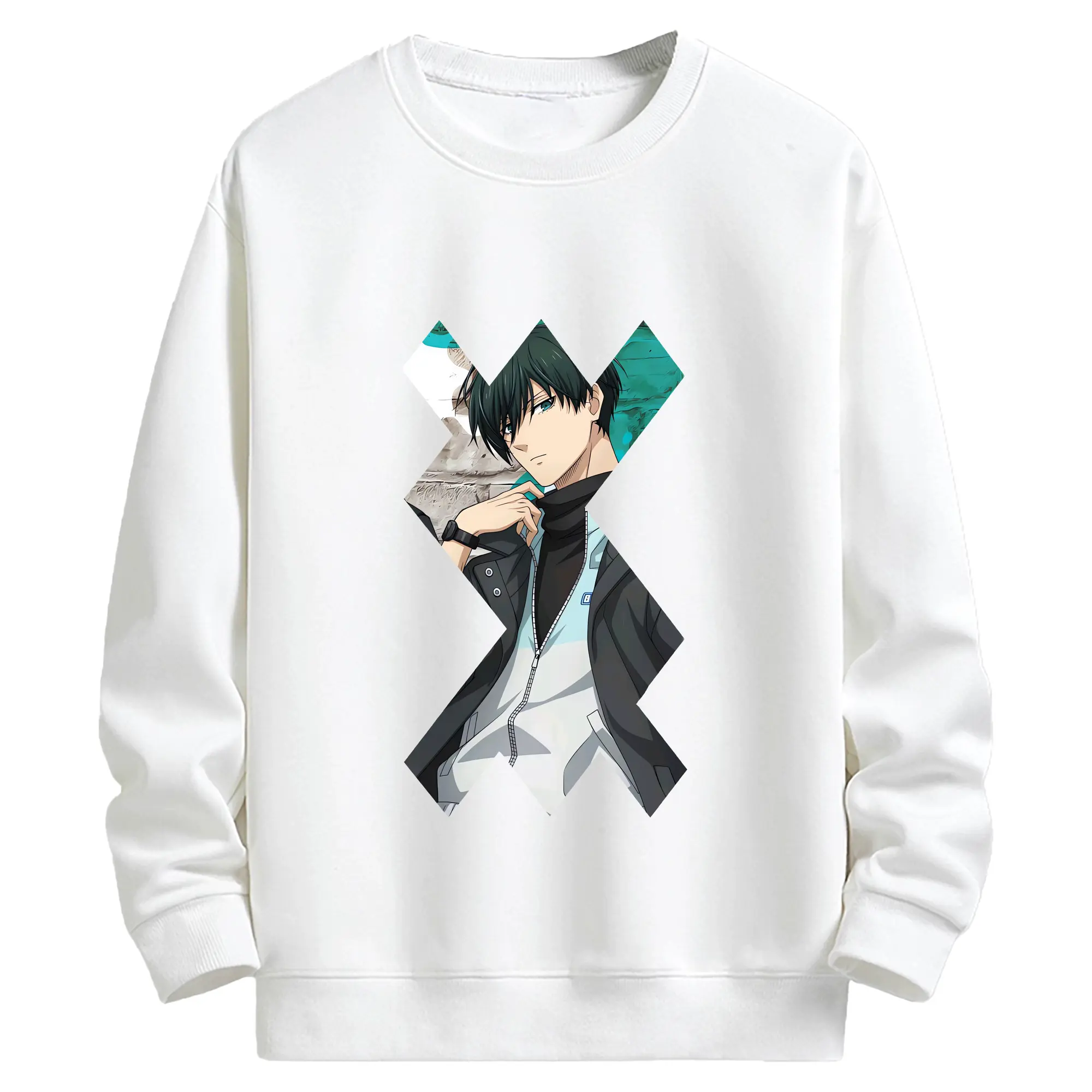 ブルーロック グッズ 糸師凛 - キッズ クルーネックスウェットシャツ ・ フロントプリント ・ 綿80％ ポリエステル20％ ・ 快適 通学 スポーツ 日常使い お散歩用