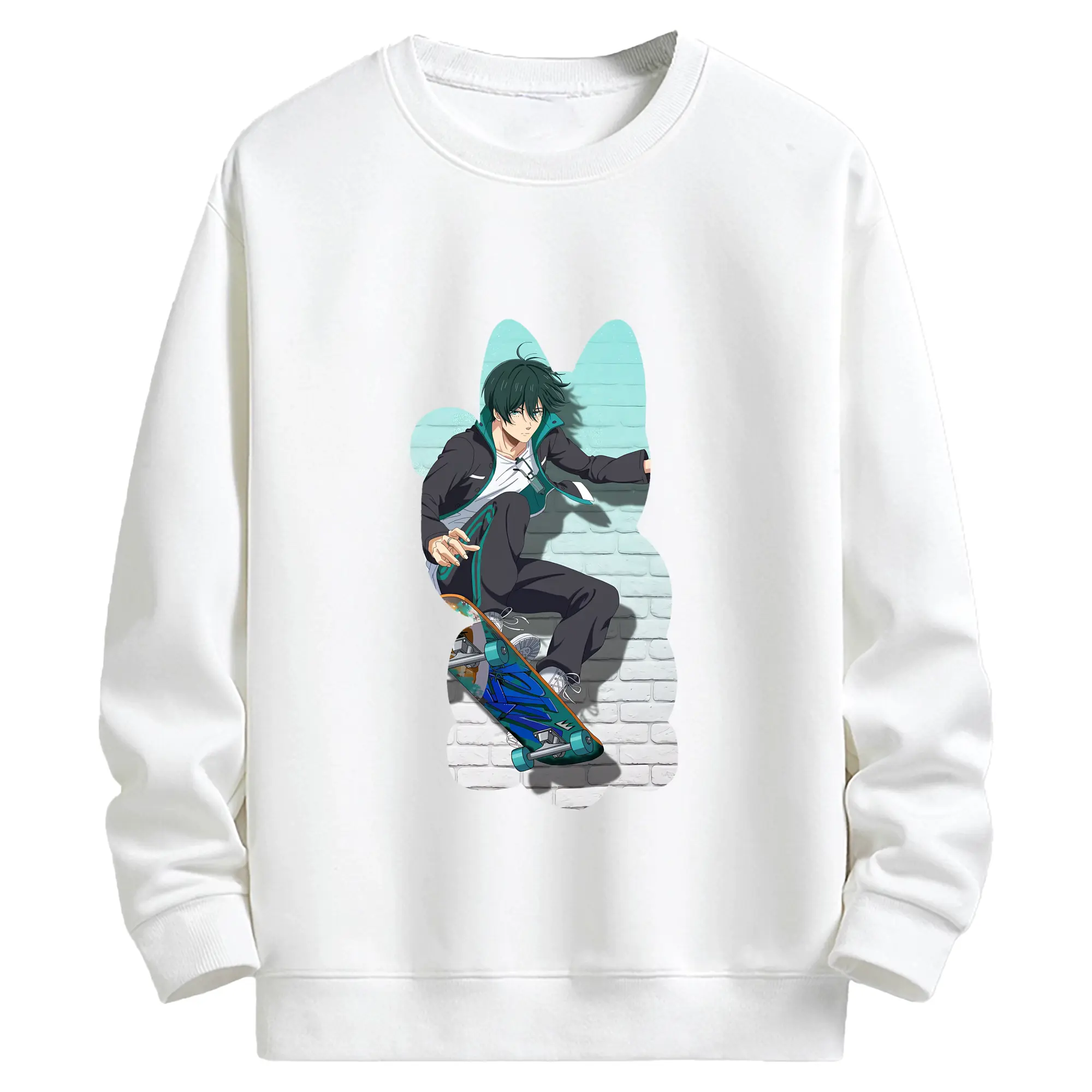 ブルーロック グッズ 糸師凛 - キッズ クルーネックスウェットシャツ ・ フロントプリント ・ 綿80％ ポリエステル20％ ・ 快適 通学 スポーツ 日常使い お散歩用