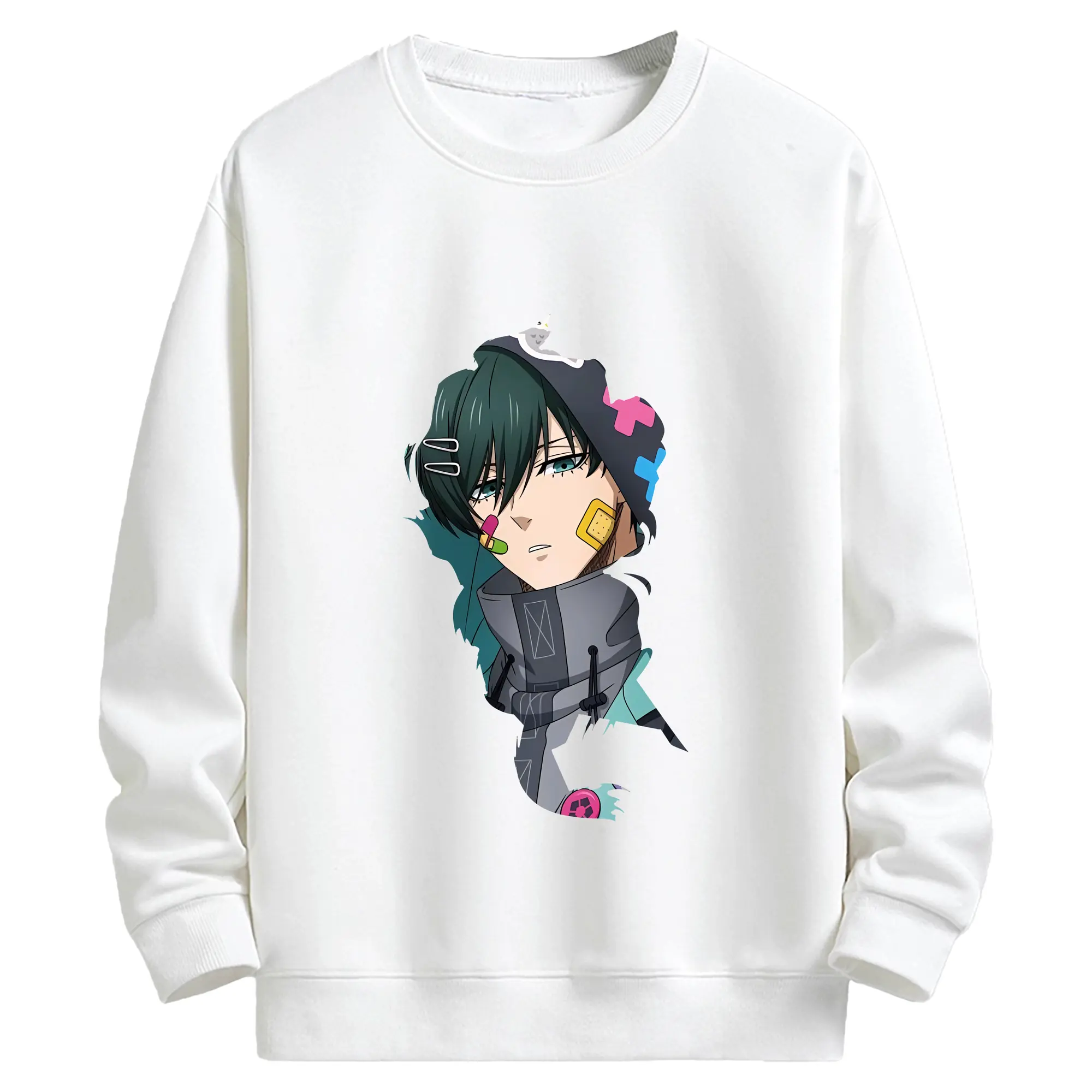 ブルーロック グッズ 糸師凛 - キッズ クルーネックスウェットシャツ ・ フロントプリント ・ 綿80％ ポリエステル20％ ・ 快適 通学 スポーツ 日常使い お散歩用