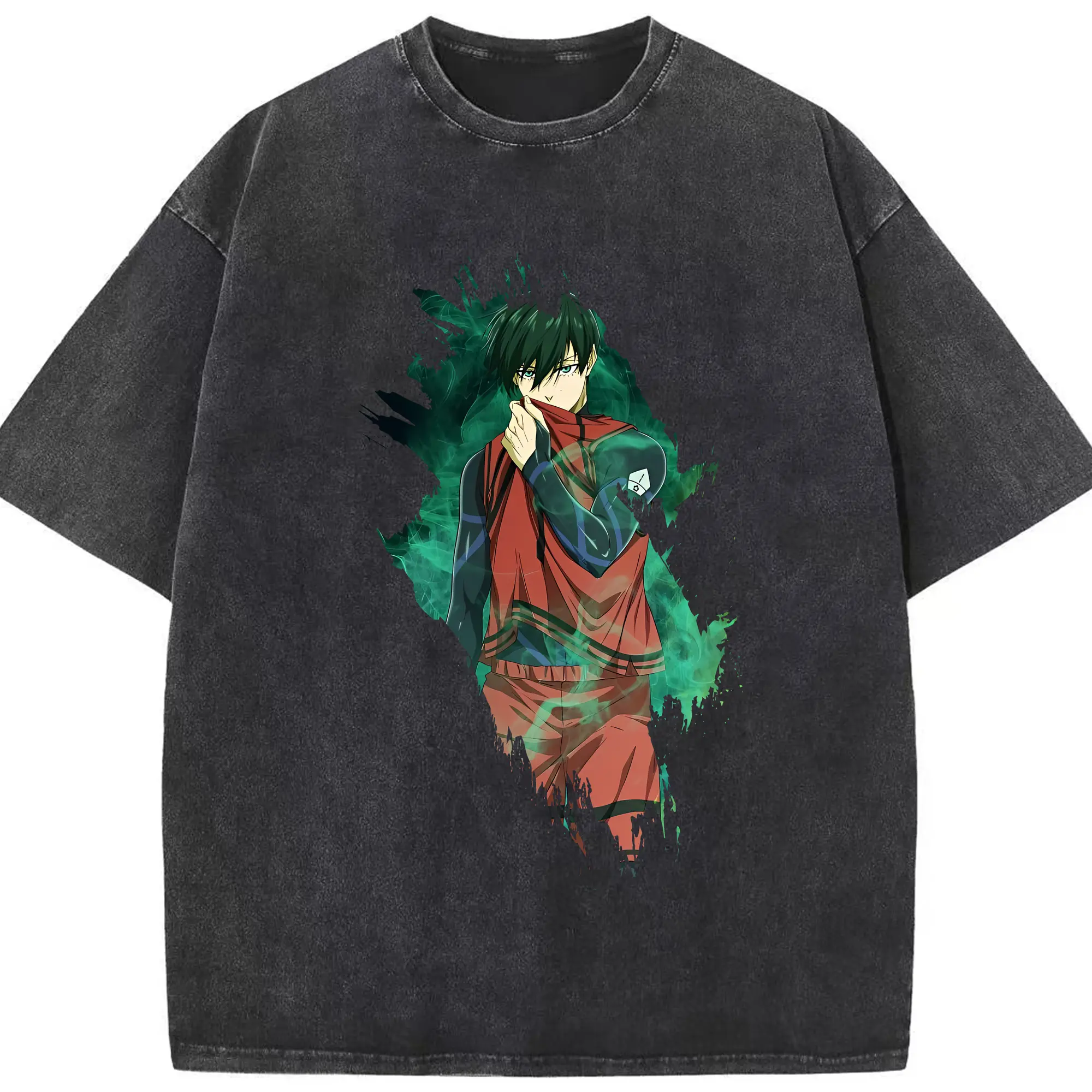 ブルーロック グッズ 糸師凛 - 綿100％ ヴィンテージ風 半袖Tシャツ ・ フロントプリント ・ 柔らか肌触り ・ 通気性 快適 ・ スポーツ カジュアル 外出用