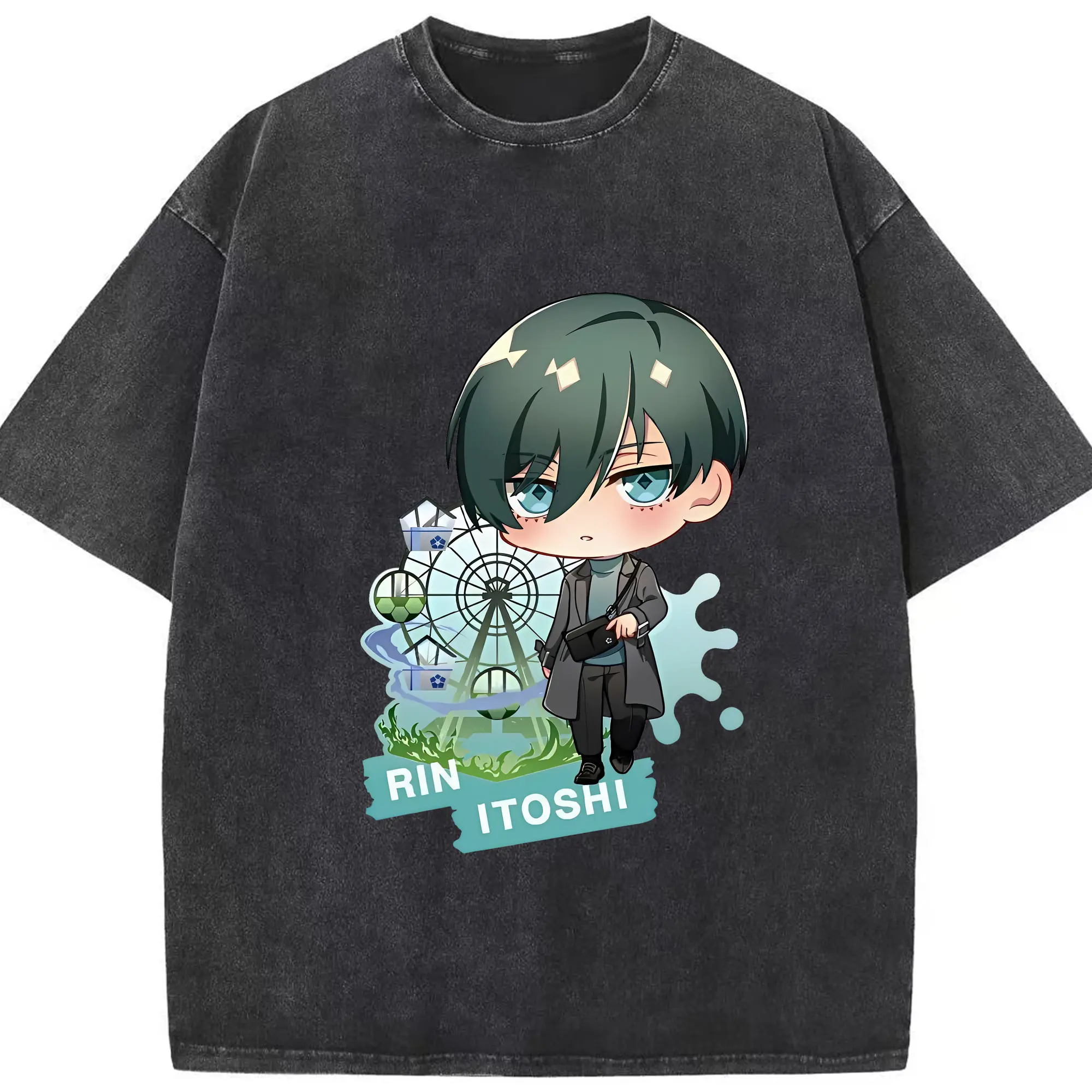 ブルーロック グッズ 糸師凛 - 綿100％ ヴィンテージ風 半袖Tシャツ ・ フロントプリント ・ 柔らか肌触り ・ 通気性 快適 ・ スポーツ カジュアル 外出用