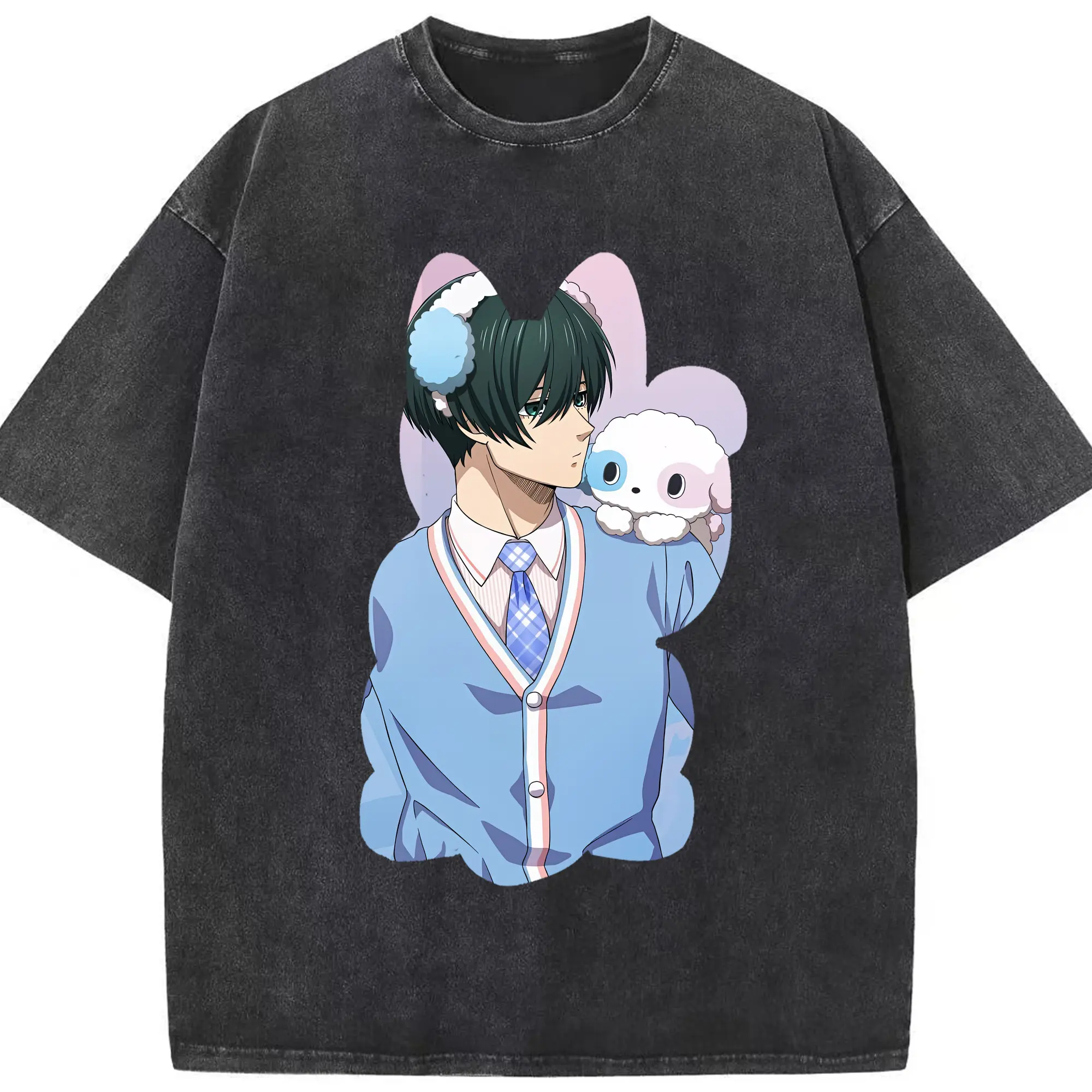 ブルーロック グッズ 糸師凛 - 綿100％ ヴィンテージ風 半袖Tシャツ ・ フロントプリント ・ 柔らか肌触り ・ 通気性 快適 ・ スポーツ カジュアル 外出用