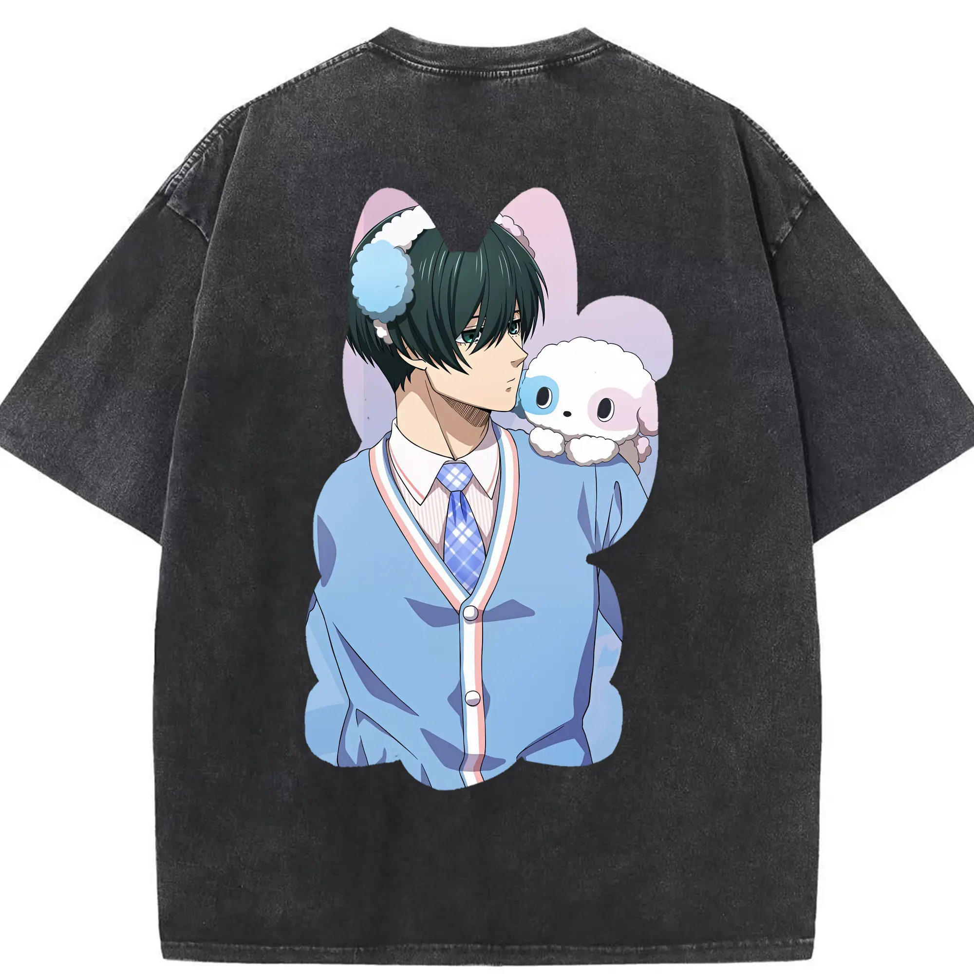 ブルーロック グッズ 糸師凛 - 綿100％ ヴィンテージ風 半袖Tシャツ ・ 背面プリント ・ 柔らか肌触り ・ 通気性 快適 ・ スポーツ カジュアル 外出用