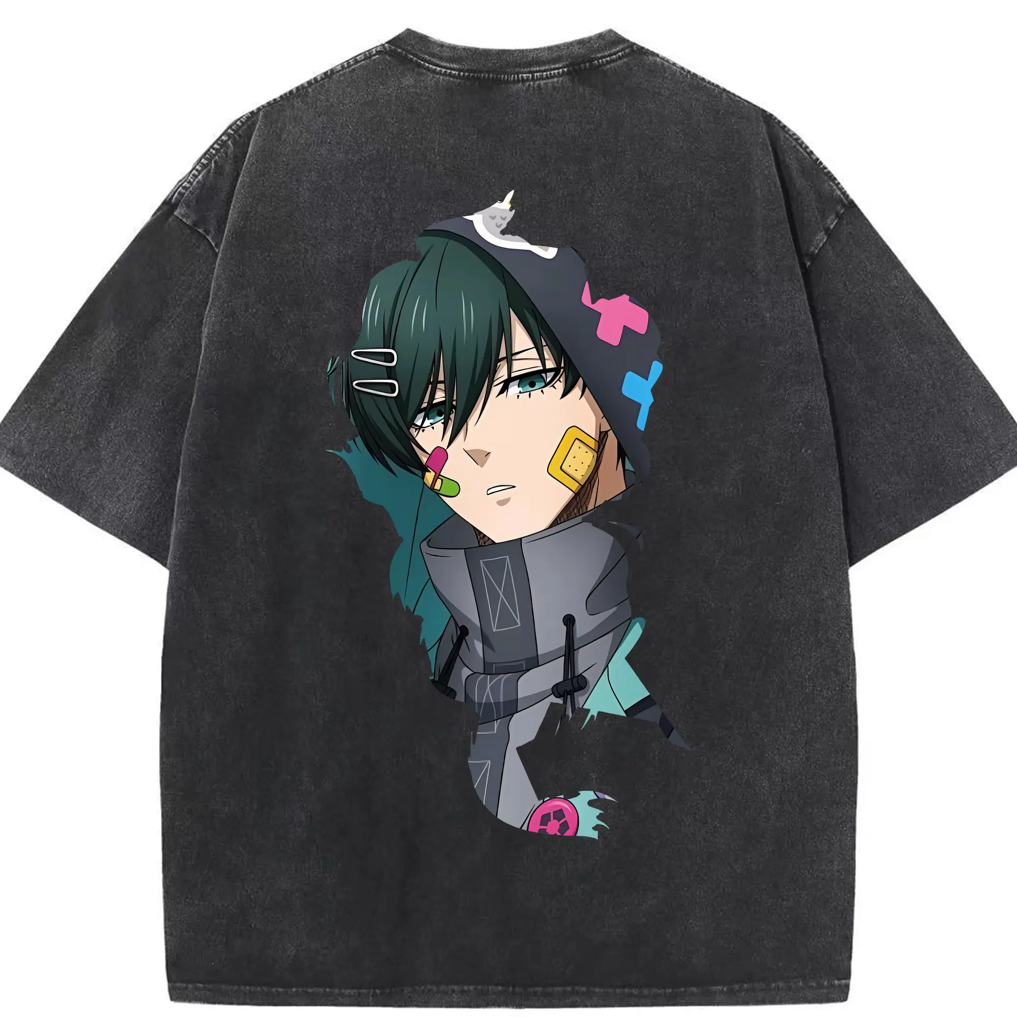 ブルーロック グッズ 糸師凛 - 綿100％ ヴィンテージ風 半袖Tシャツ ・ 背面プリント ・ 柔らか肌触り ・ 通気性 快適 ・ スポーツ カジュアル 外出用