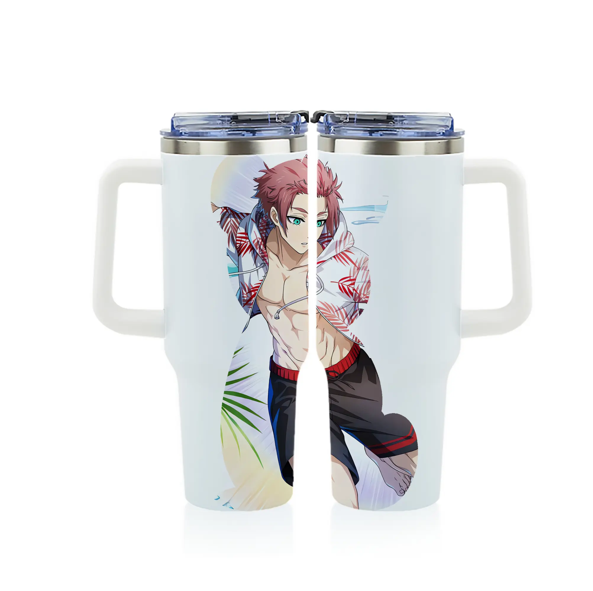 ブルーロック グッズ 糸師冴 - 1200mL フルプリント車用タンブラー ・ 304ステンレス 内側 ・ 201ステンレス 外側 ・ 保温 保冷 ・ 通勤 ドライブ アウトドア用