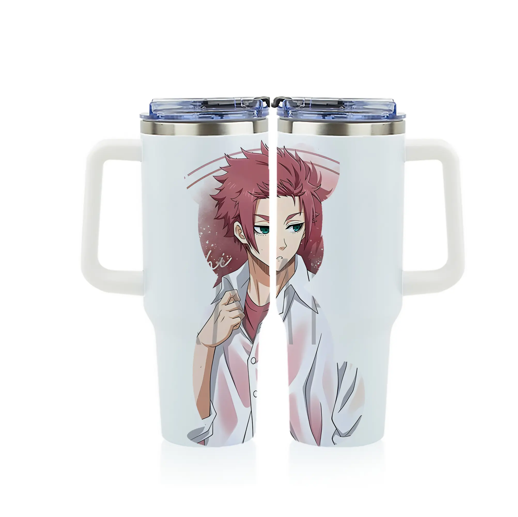 ブルーロック グッズ 糸師冴 - 1200mL フルプリント車用タンブラー ・ 304ステンレス 内側 ・ 201ステンレス 外側 ・ 保温 保冷 ・ 通勤 ドライブ アウトドア用