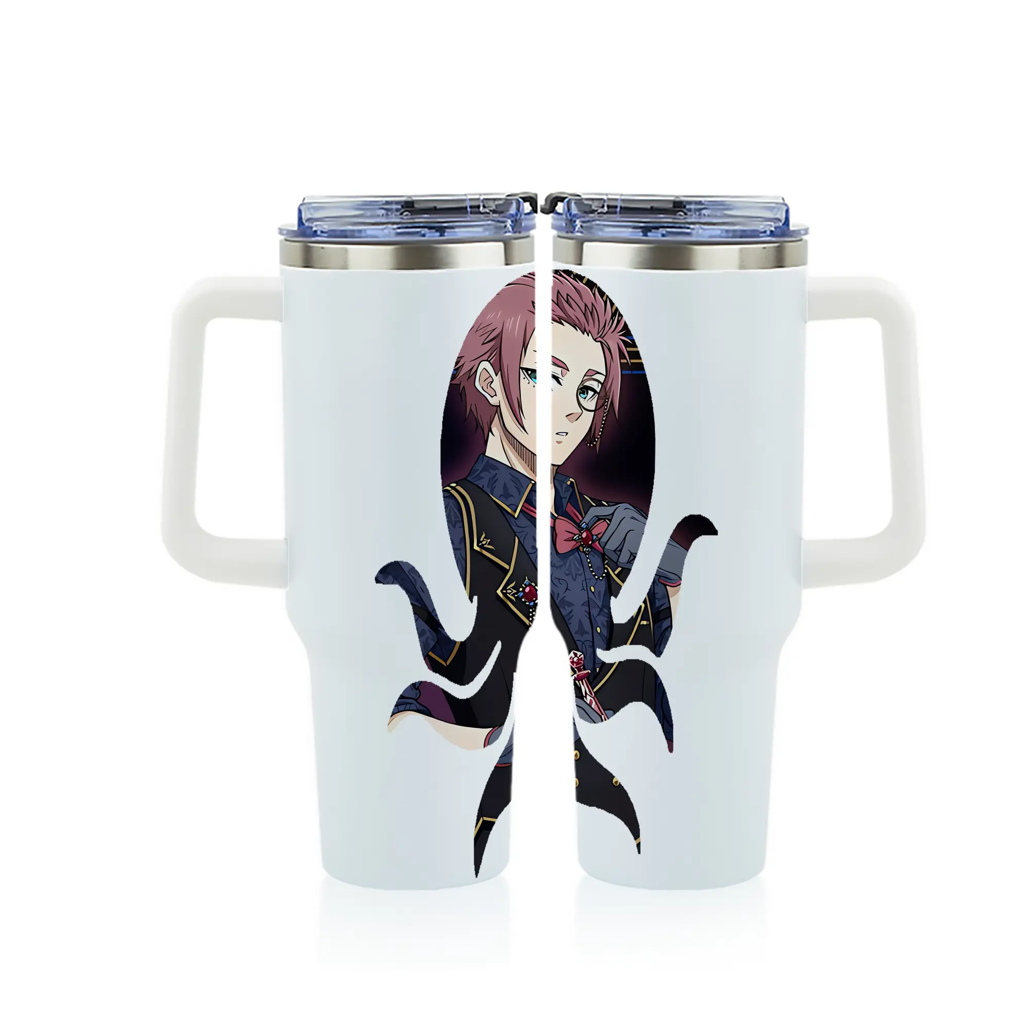 ブルーロック グッズ 糸師冴 - 1200mL フルプリント車用タンブラー ・ 304ステンレス 内側 ・ 201ステンレス 外側 ・ 保温 保冷 ・ 通勤 ドライブ アウトドア用