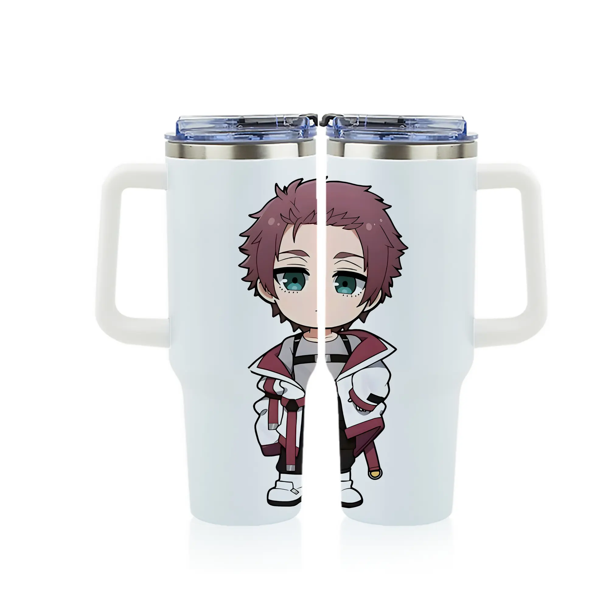 ブルーロック グッズ 糸師冴 - 1200mL フルプリント車用タンブラー ・ 304ステンレス 内側 ・ 201ステンレス 外側 ・ 保温 保冷 ・ 通勤 ドライブ アウトドア用