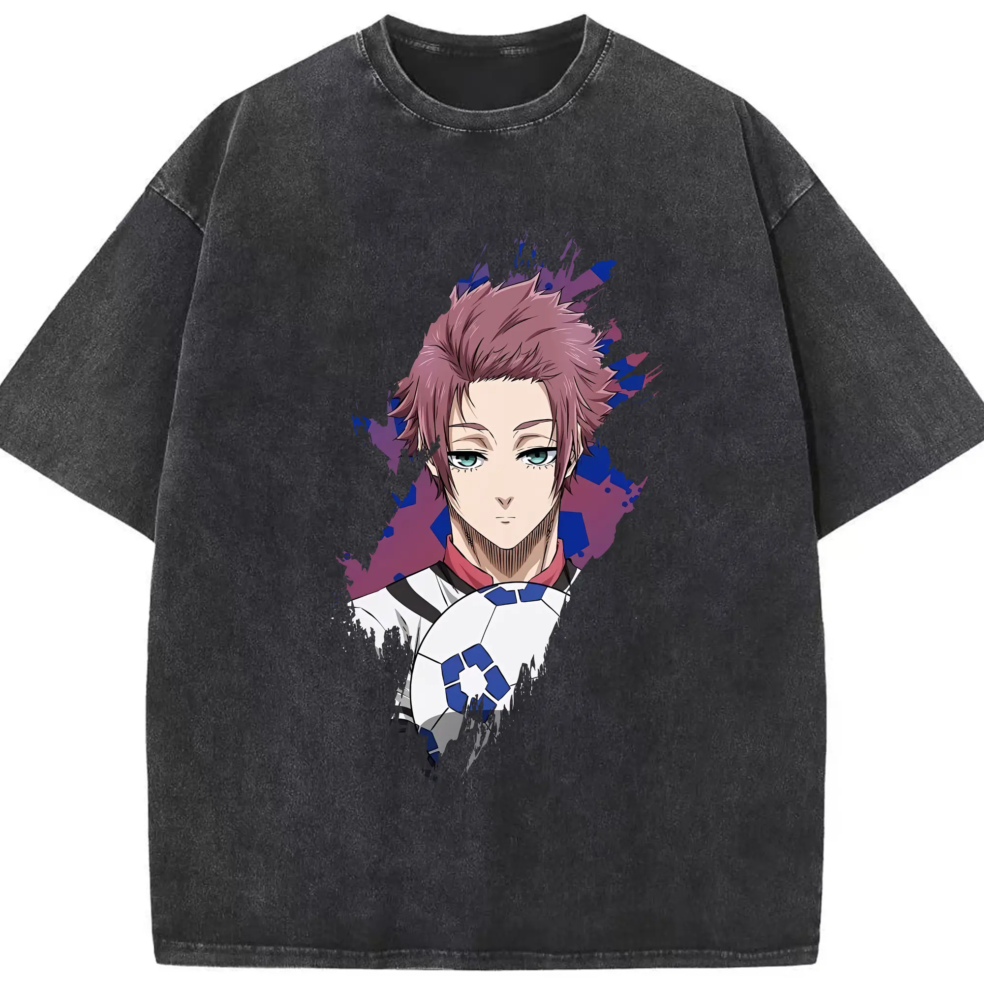 ブルーロック グッズ 糸師冴 - 綿100％ ヴィンテージ風 半袖Tシャツ ・ フロントプリント ・ 柔らか肌触り ・ 通気性 快適 ・ スポーツ カジュアル 外出用