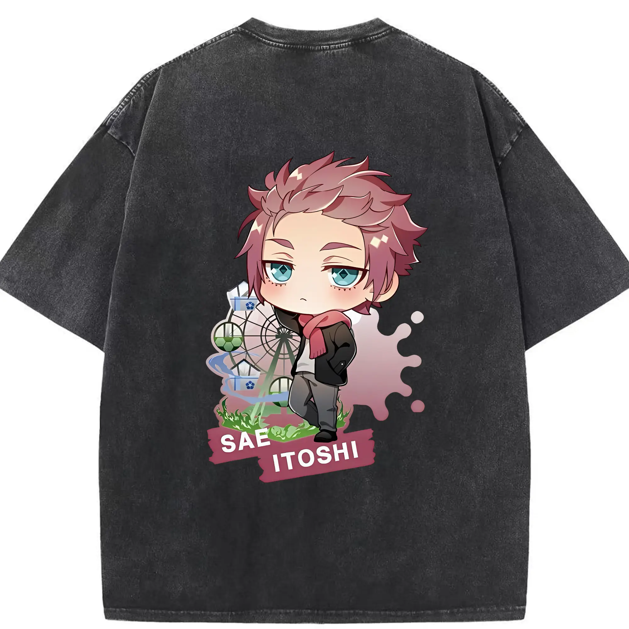 ブルーロック グッズ 糸師冴 - 綿100％ ヴィンテージ風 半袖Tシャツ ・ 背面プリント ・ 柔らか肌触り ・ 通気性 快適 ・ スポーツ カジュアル 外出用