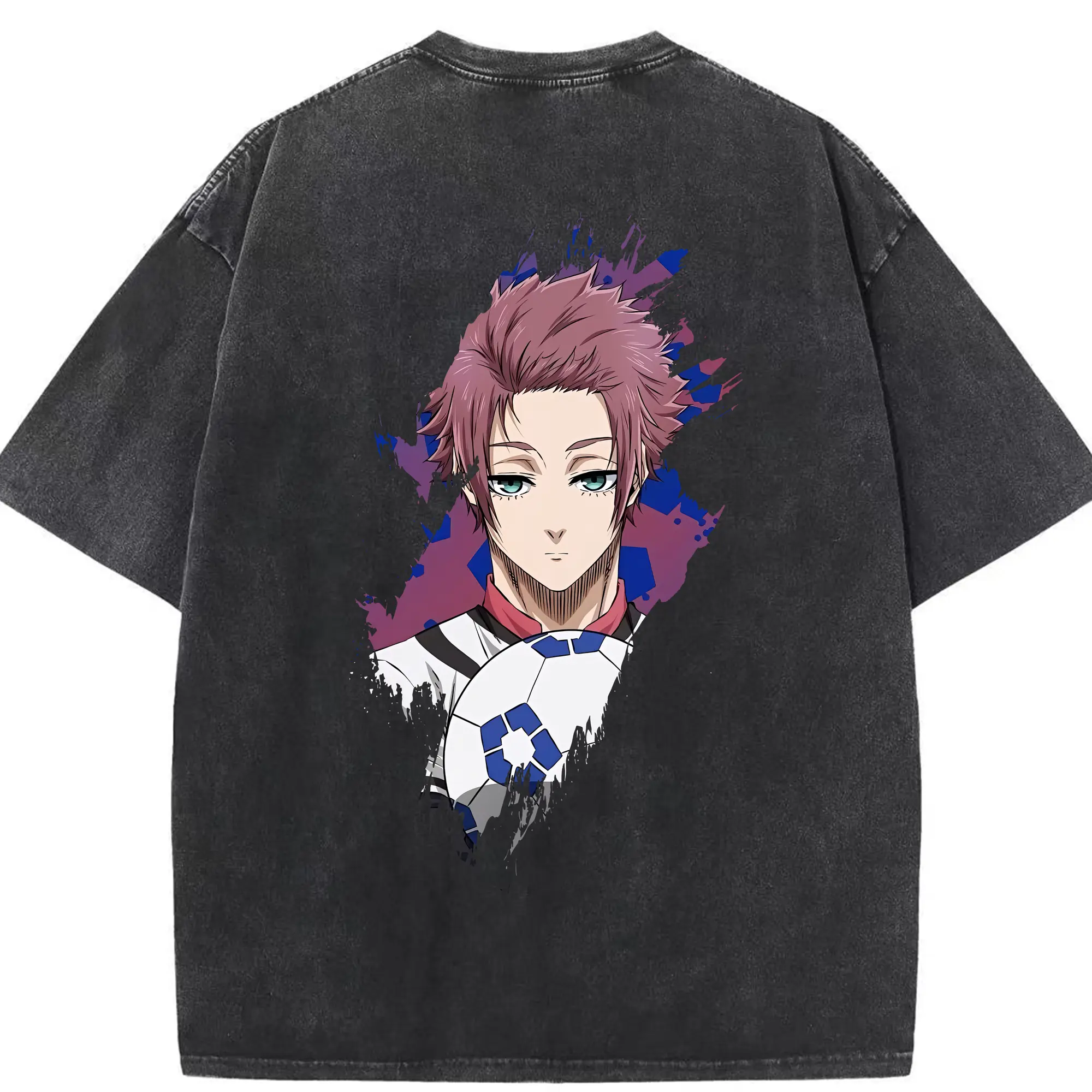 ブルーロック グッズ 糸師冴 - 綿100％ ヴィンテージ風 半袖Tシャツ ・ 背面プリント ・ 柔らか肌触り ・ 通気性 快適 ・ スポーツ カジュアル 外出用