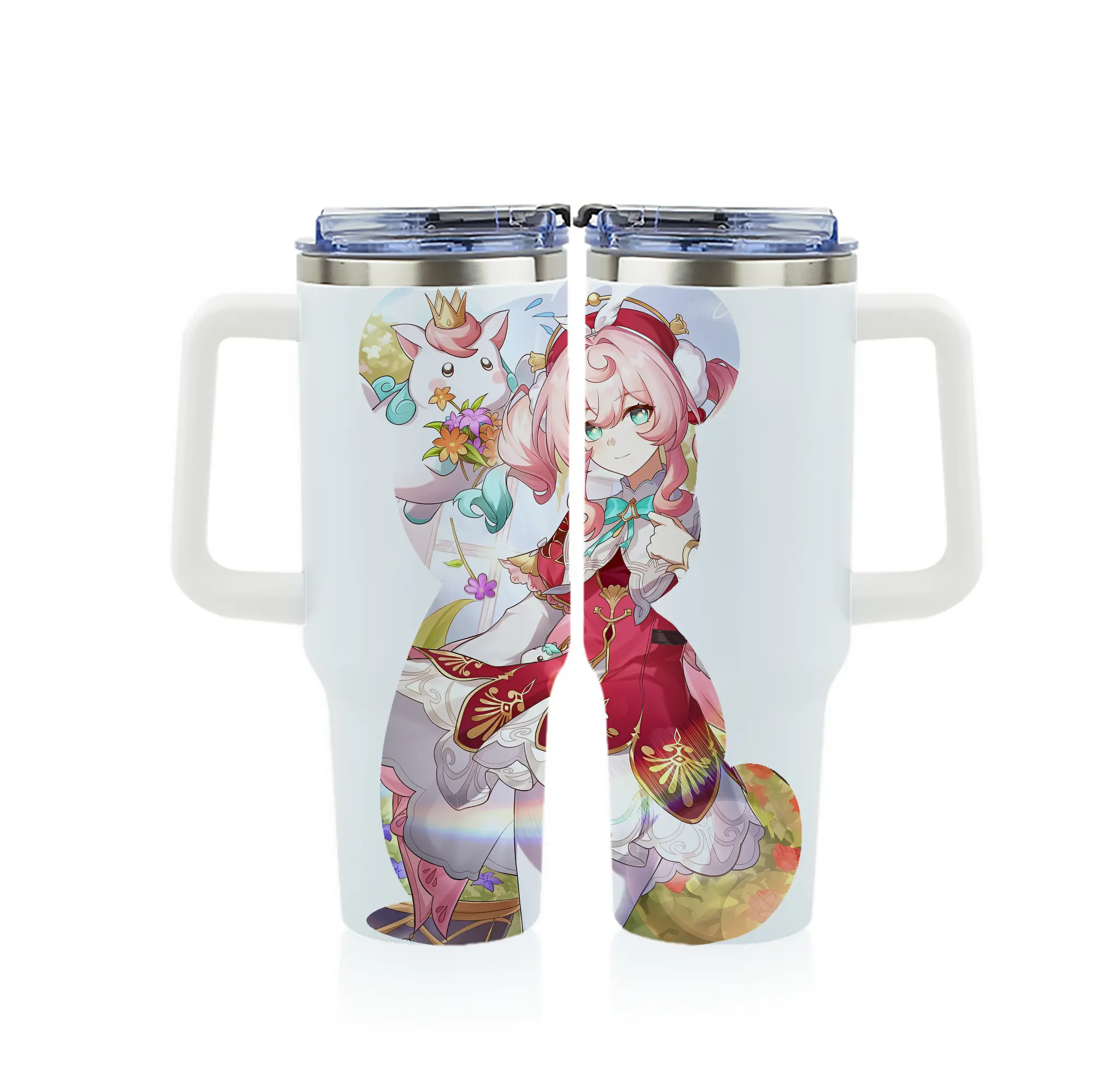 鳴潮 グッズ アンコ - 1200mL フルプリント車用タンブラー ・ 304ステンレス 内側 ・ 201ステンレス 外側 ・ 保温 保冷 ・ 通勤 ドライブ アウトドア用